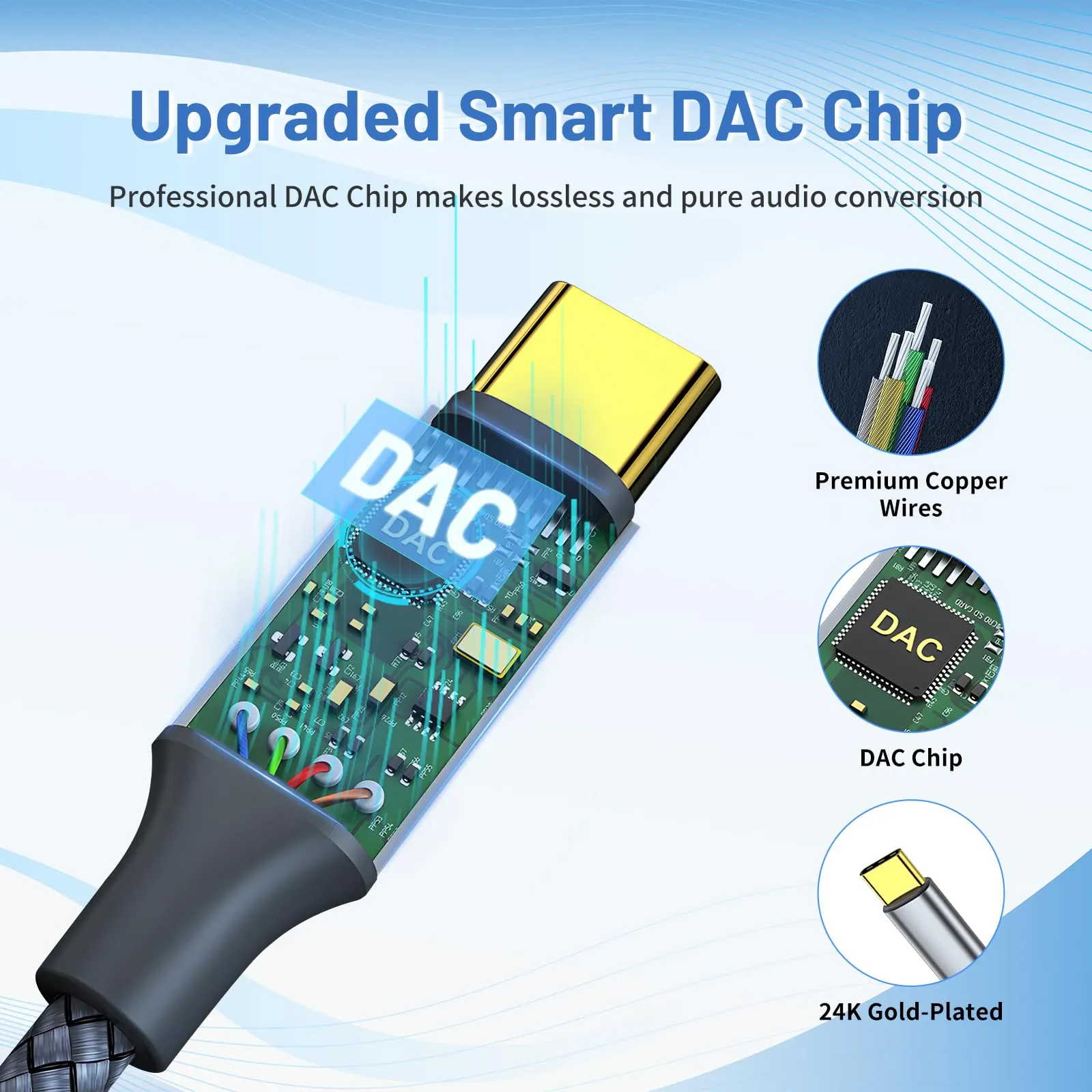elzleCavo da USB C a 3,5mm Jack 1,2m Cavo Jack USB C Audio Cavo Compatibile - immagine 5