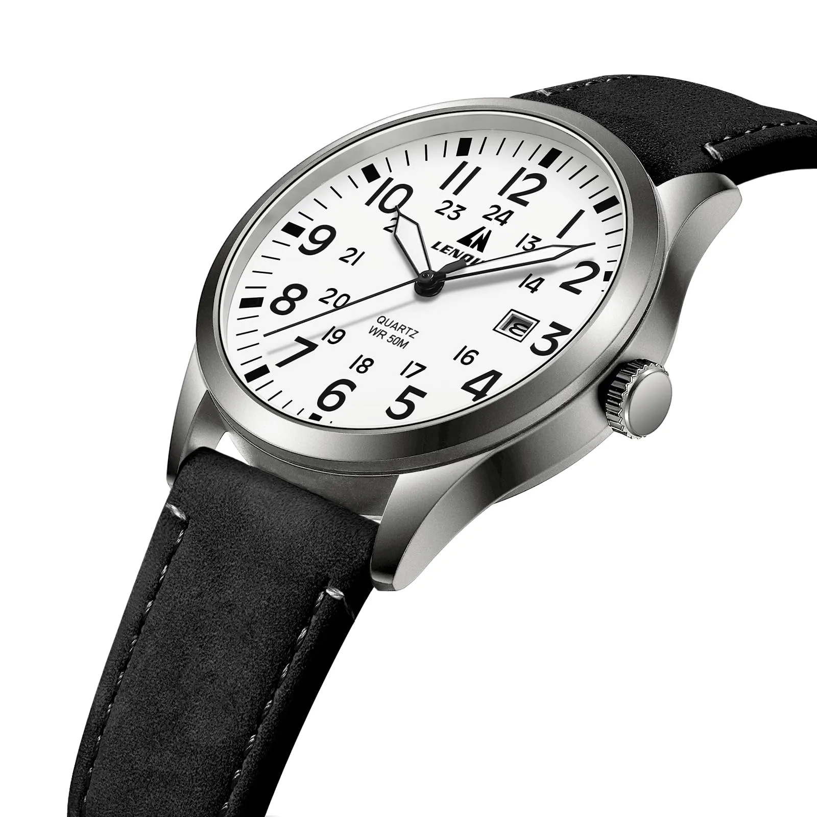 LN LENQIN Orologio Uomo Militare Analogico Quarzo Nylon Datario 3ATM - immagine 3