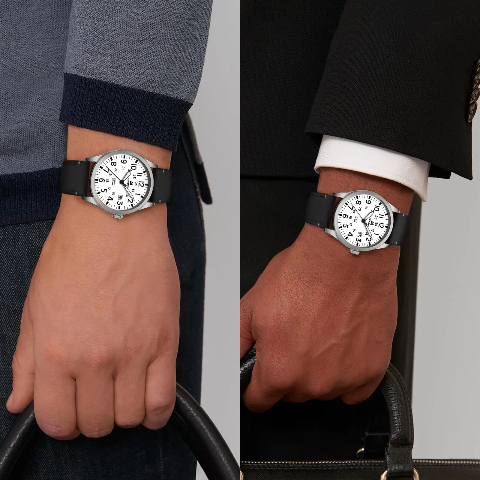 LN LENQIN Orologio Uomo Militare Analogico Quarzo Nylon Datario 3ATM - immagine 5