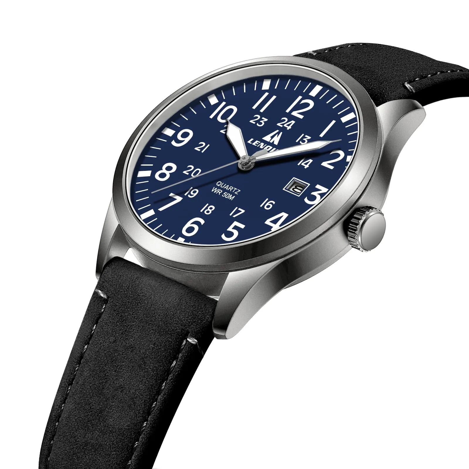 LN LENQIN Orologio Uomo Militare Analogico Quarzo Nylon Datario 3ATM - immagine 3