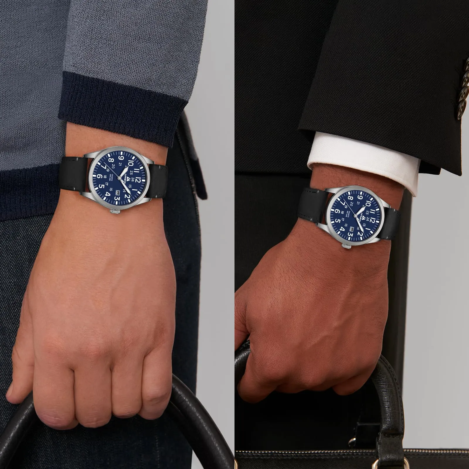 LN LENQIN Orologio Uomo Militare Analogico Quarzo Nylon Datario 3ATM - immagine 5