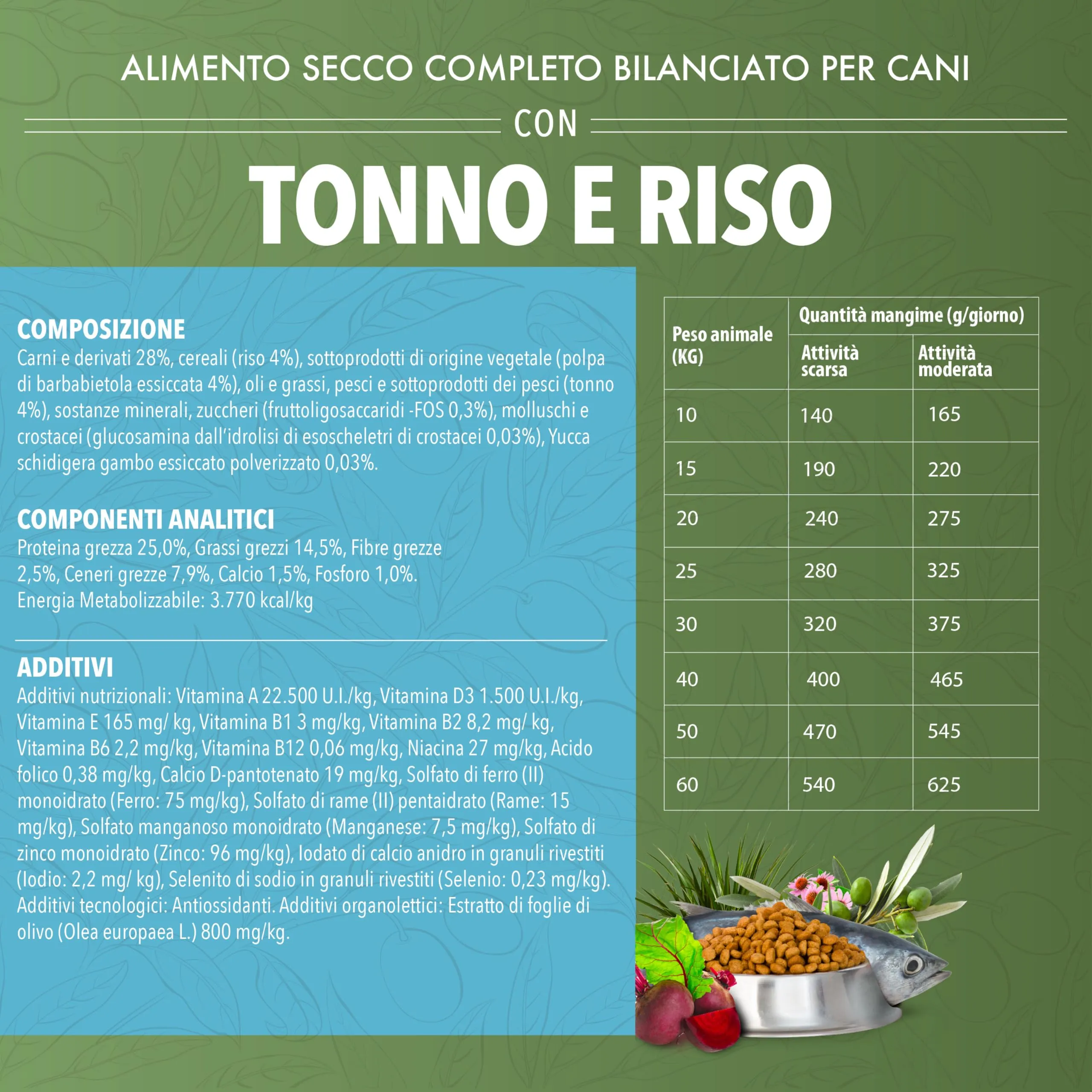 TerComposti - Triplo Pet Food Tonno e Riso 12kg, Ideale per Adulti di Tutte le Razze, Pelo Lucido e Folto, Crocchette Cani con Estratto di Olivo, Cibo per Cani Secco Nutriente e Bilanciato - immagine 5