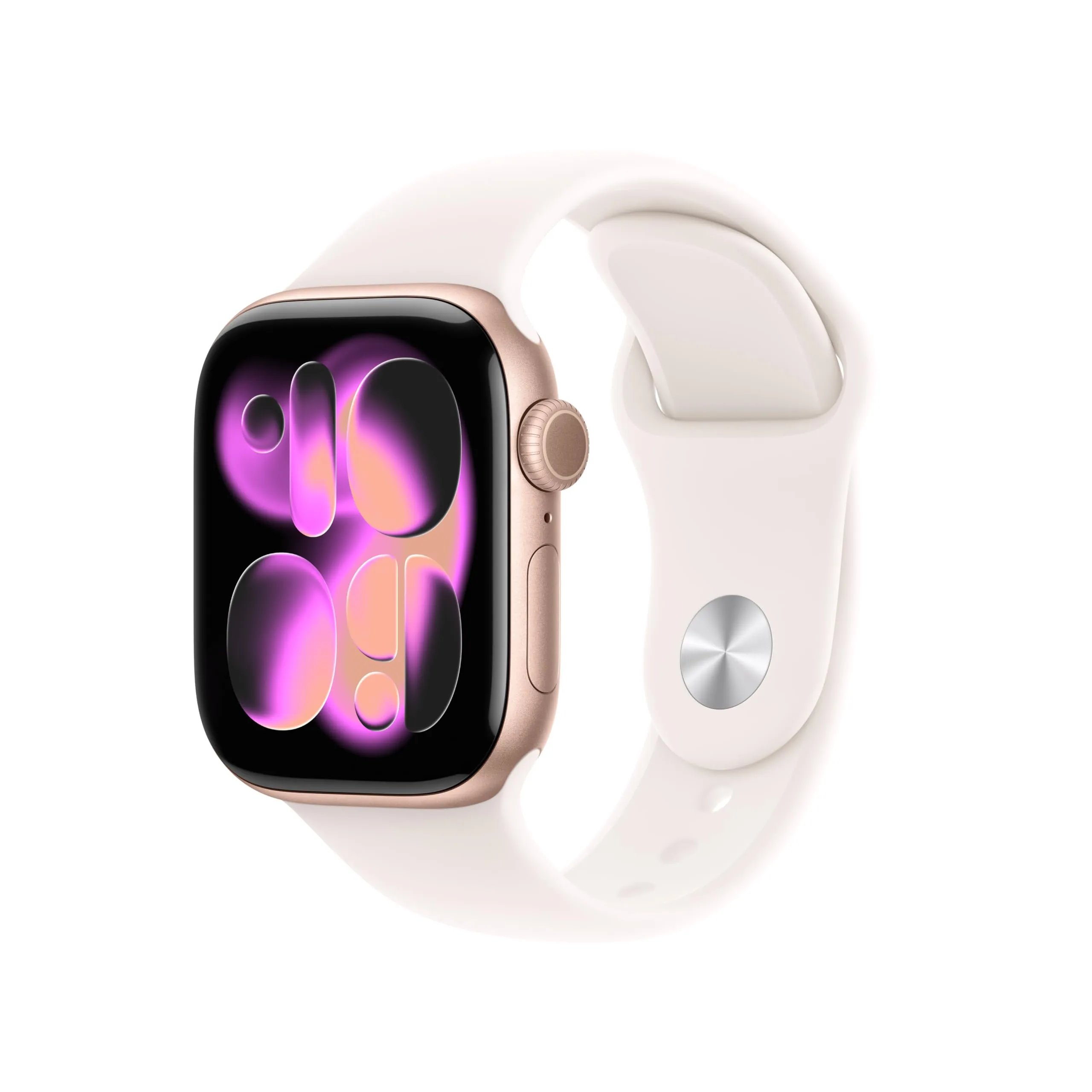 Apple Watch Series 11 GPS + Cellular, Cassa 42 mm in alluminio color oro rosa con Cinturino Sport rosa fard - S/M - immagine 1