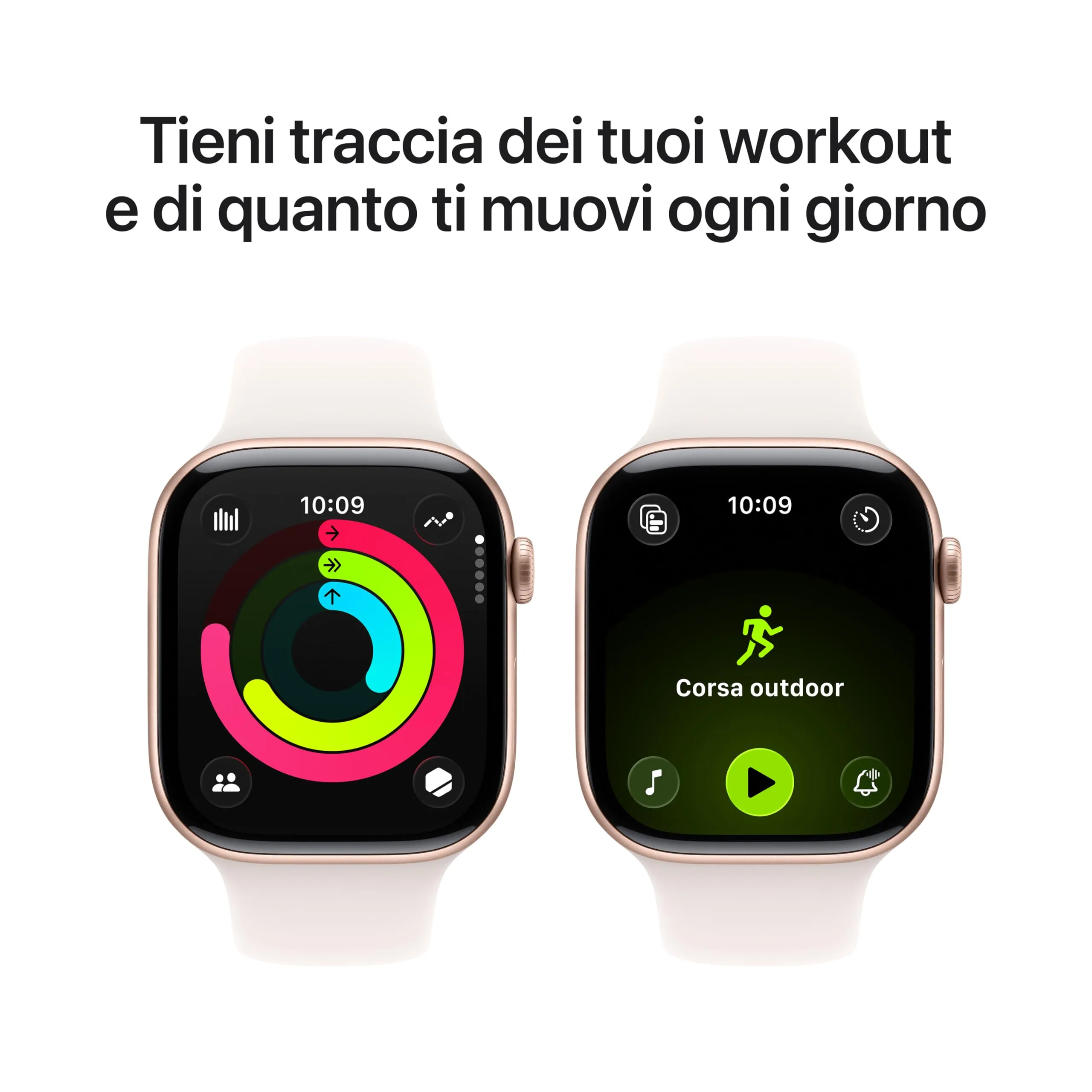 Apple Watch Series 11 GPS, Cassa 46 mm in alluminio color oro rosa con Cinturino Sport rosa fard - S/M - immagine 3