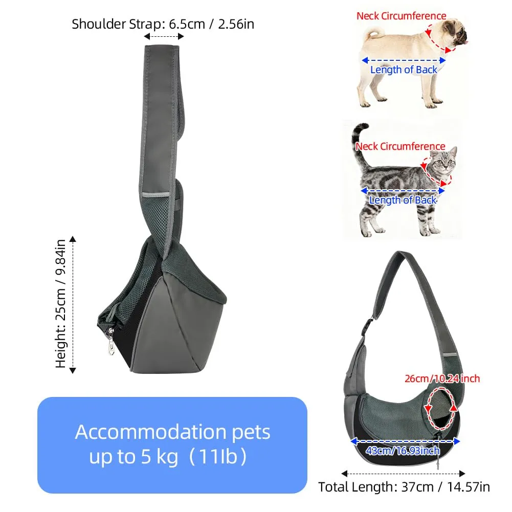 AUYAO Borsa da Viaggio per Cani, Regolabile Borsa da Trasporto per Cani Piccoli, Trasportino da Passeggio per Cane, con Tasche, Marsupio per Cane/Gatto Fino a 5 KG, per Passeggiata e all'Aria Aperta - immagine 2