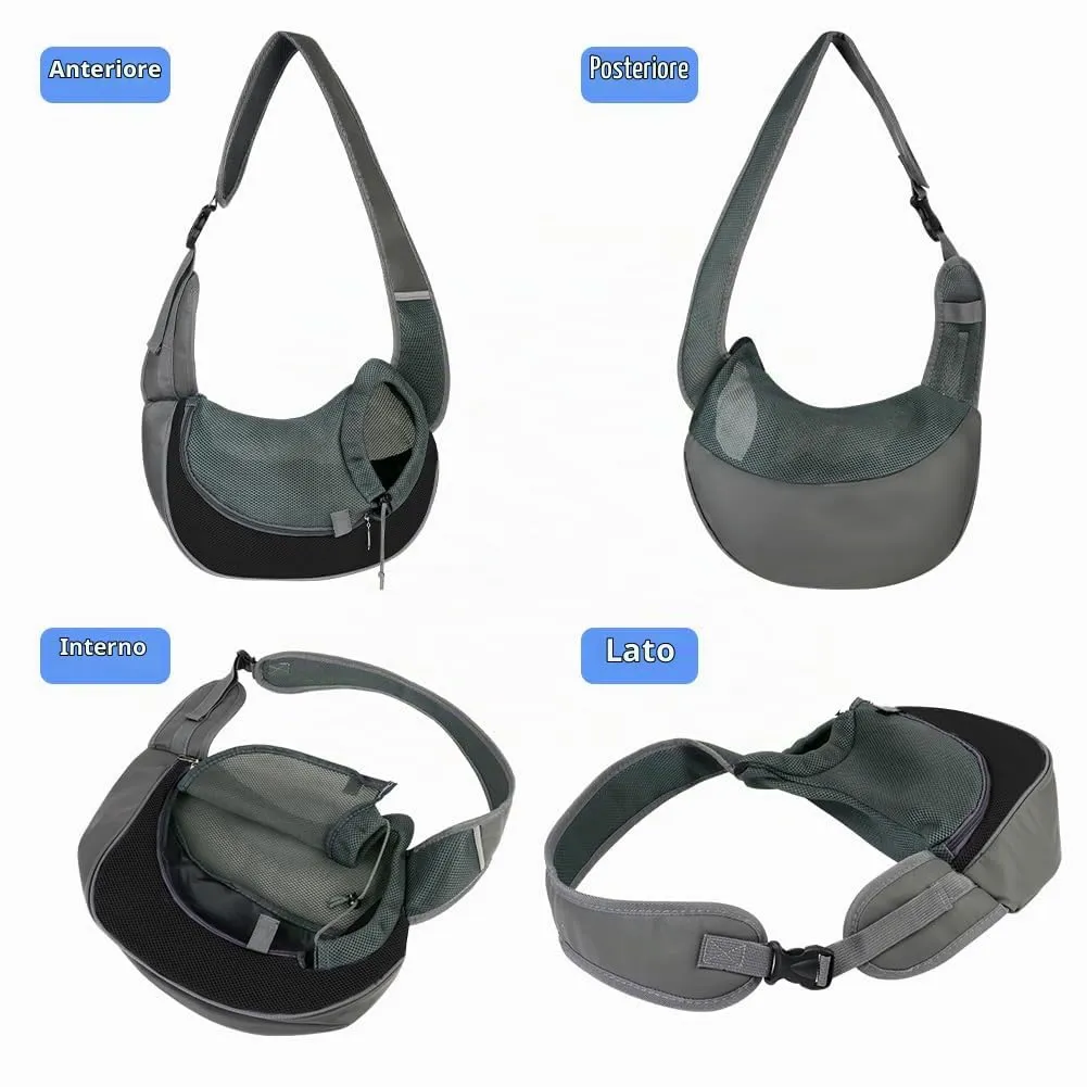 AUYAO Borsa da Viaggio per Cani, Regolabile Borsa da Trasporto per Cani Piccoli, Trasportino da Passeggio per Cane, con Tasche, Marsupio per Cane/Gatto Fino a 5 KG, per Passeggiata e all'Aria Aperta - immagine 5