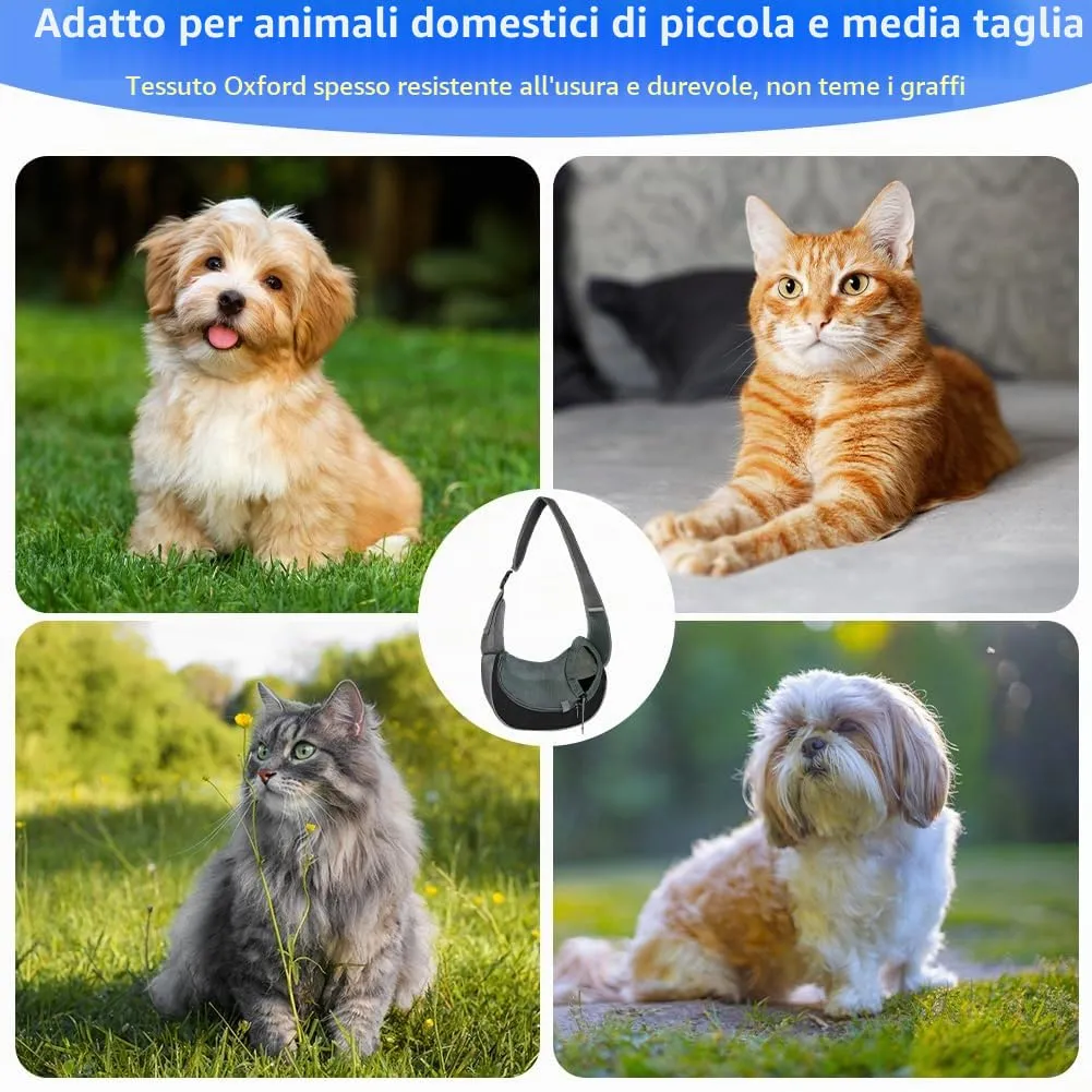 AUYAO Borsa da Viaggio per Cani, Regolabile Borsa da Trasporto per Cani Piccoli, Trasportino da Passeggio per Cane, con Tasche, Marsupio per Cane/Gatto Fino a 5 KG, per Passeggiata e all'Aria Aperta - immagine 7