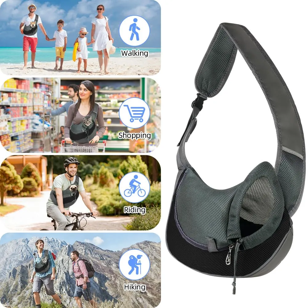 AUYAO Borsa da Viaggio per Cani, Regolabile Borsa da Trasporto per Cani Piccoli, Trasportino da Passeggio per Cane, con Tasche, Marsupio per Cane/Gatto Fino a 5 KG, per Passeggiata e all'Aria Aperta - immagine 8