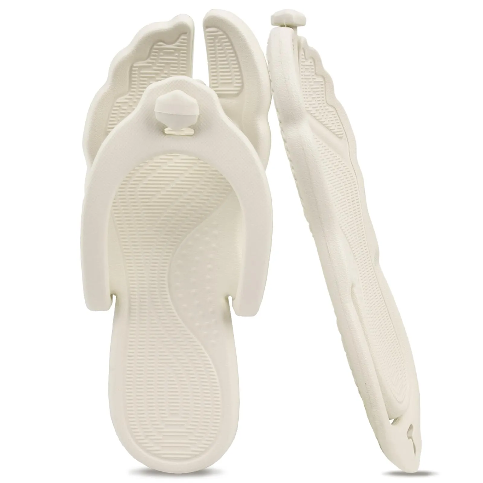 Rosoz infradito per donne e uomini, pantofole da viaggio pieghevoli, leggere, da bagno, da spiaggia, antiscivolo, ad asciugatura rapida, beige., 42/43 EU - immagine 1