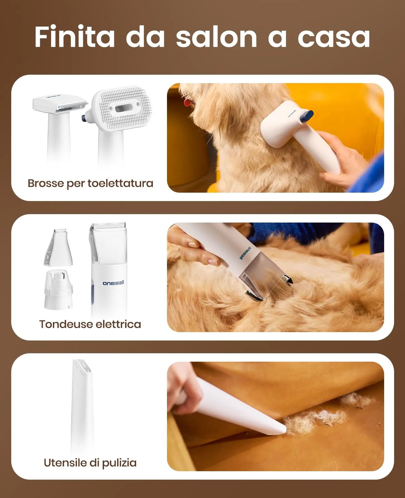 oneisall Tagliacapelli per cani con aspirapolvere - immagine 6