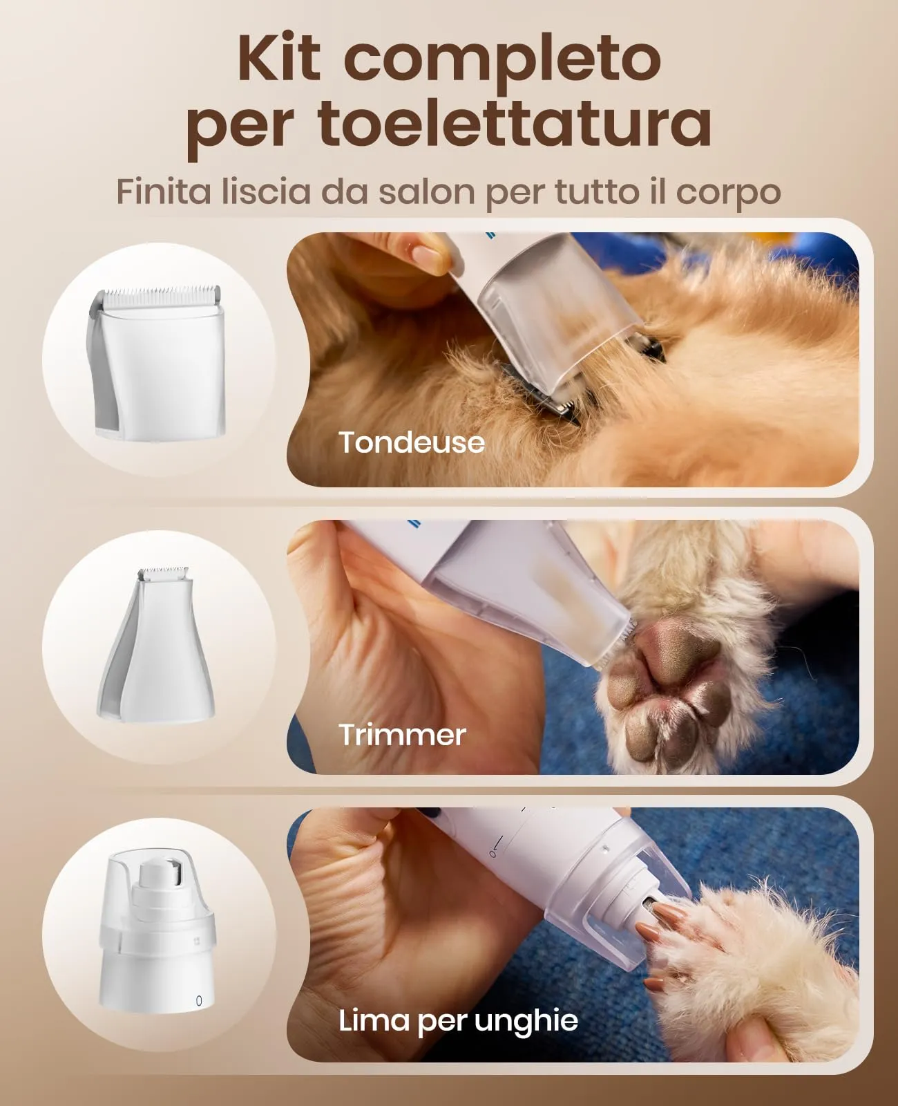 oneisall Tagliacapelli per cani con aspirapolvere - immagine 7