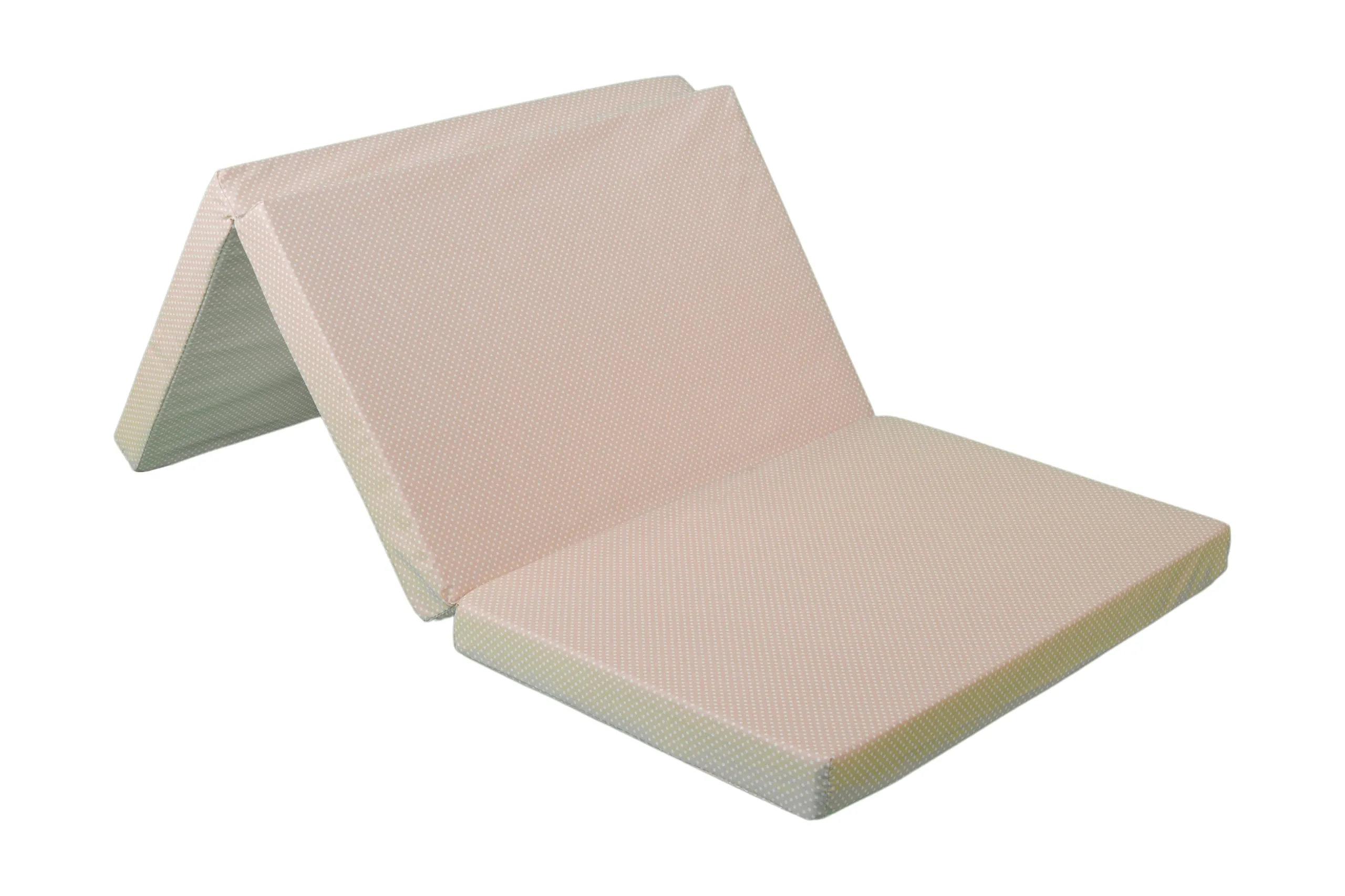 GHIOCUSCINI | Materasso Pieghevole per Bambini, 120 x 60 cm, Alto 5 cm, Tessuto POIS NOCCIOLA Lavabile, Imbottitura Waterfoam, Made in Italy a Norma EN16890:2017 - immagine 2