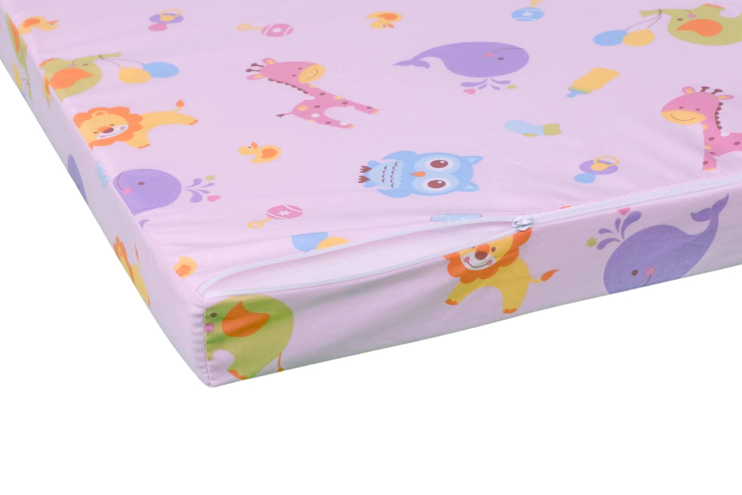GHIOCUSCINI | Materasso Pieghevole per Bambini, 120 x 60 cm, Alto 5 cm, Tessuto ROSA Lavabile, Imbottitura Waterfoam, Made in Italy a Norma EN16890:2017 - immagine 4