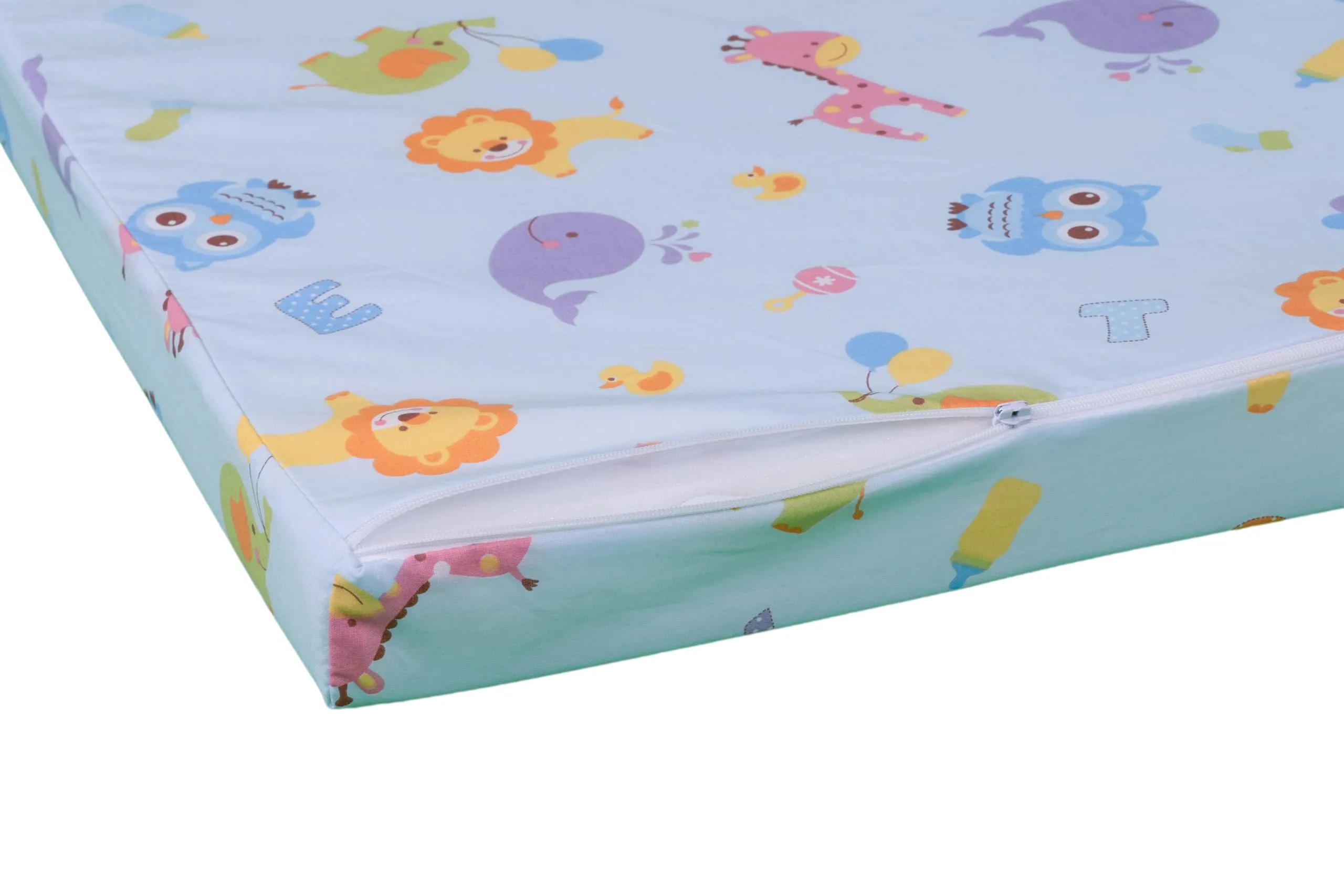GHIOCUSCINI | Materasso Pieghevole per Bambini, 120 x 60 cm, Alto 5 cm, Tessuto AZZURRO Lavabile, Imbottitura Waterfoam, Made in Italy a Norma EN16890:2017 - immagine 4