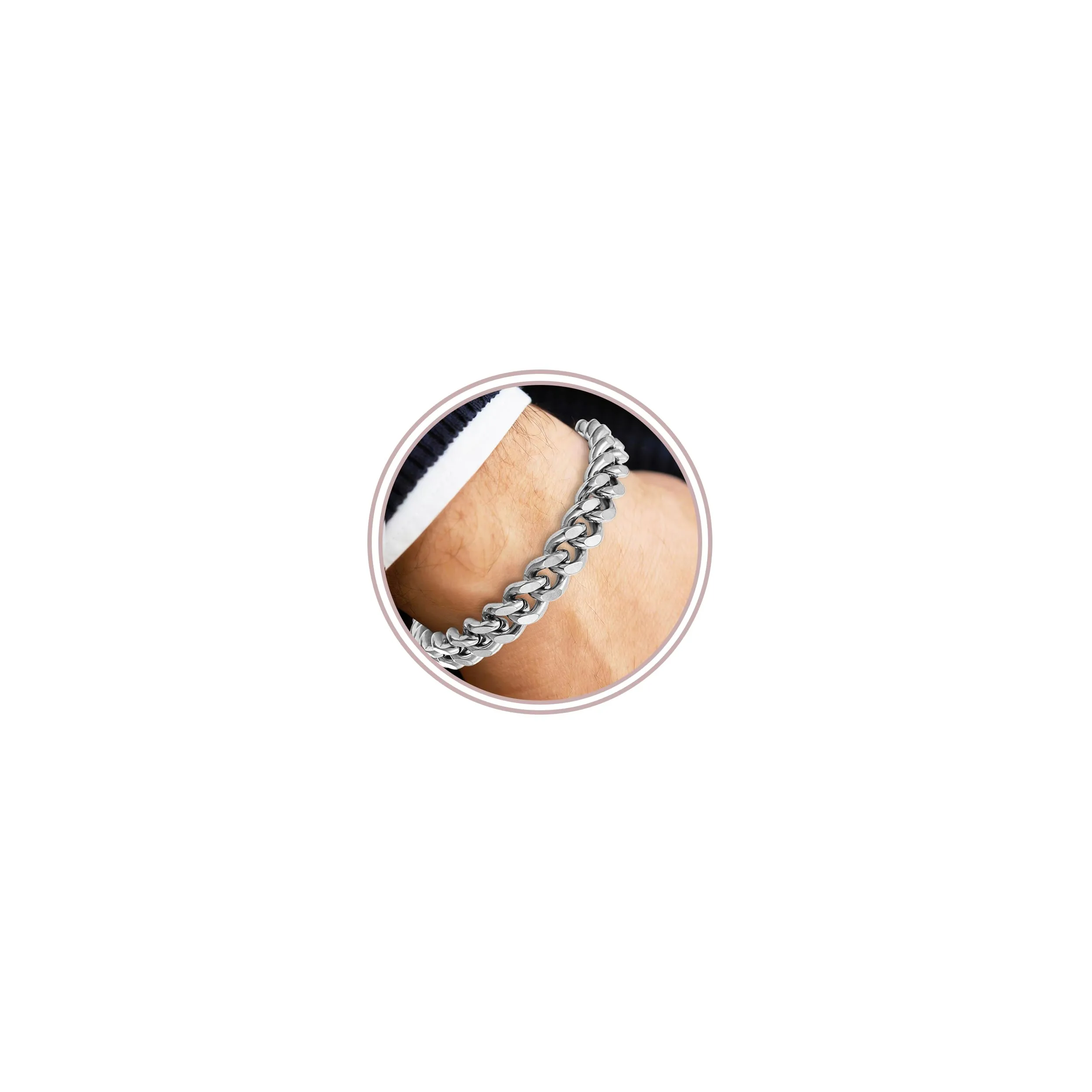Esmoly Bracciale Uomo 316L Acciaio Inossidabile Braccialetto Regalo Uomo Ragazzo (Argento-12mm, 21cm) - immagine 1
