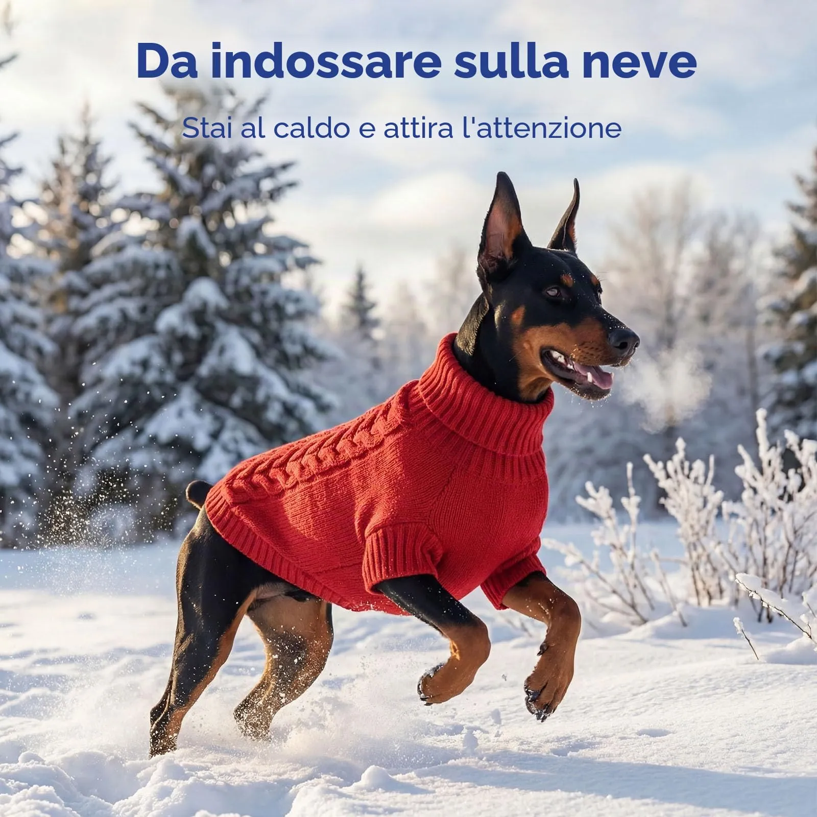 ASENKU Maglioncino Invernale per Cane Taglia S Piccola, Maglione Treccia Collo Alto con Foro Guinzaglio per Carlino Pomerania,Vestito Cane per Passeggiate sulla Neve - immagine 9