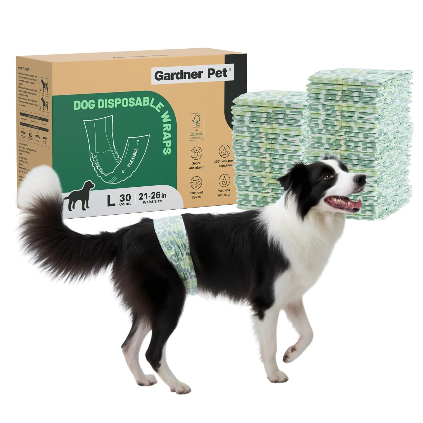 Gardner Pet Pannolini per Cani Maschi, Taglia L, 30 Pezzi - immagine 1