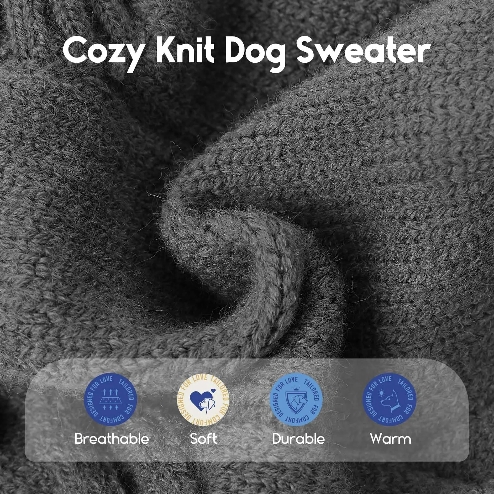 ASENKU Maglione Invernale per Cani Taglia 2XL Grande, Maglioncino Treccia Collo Alto con Foro Guinzaglio per Doberman Golden Retriever Labrador, Maglia Confortevole per Passeggiate Fredde - immagine 2