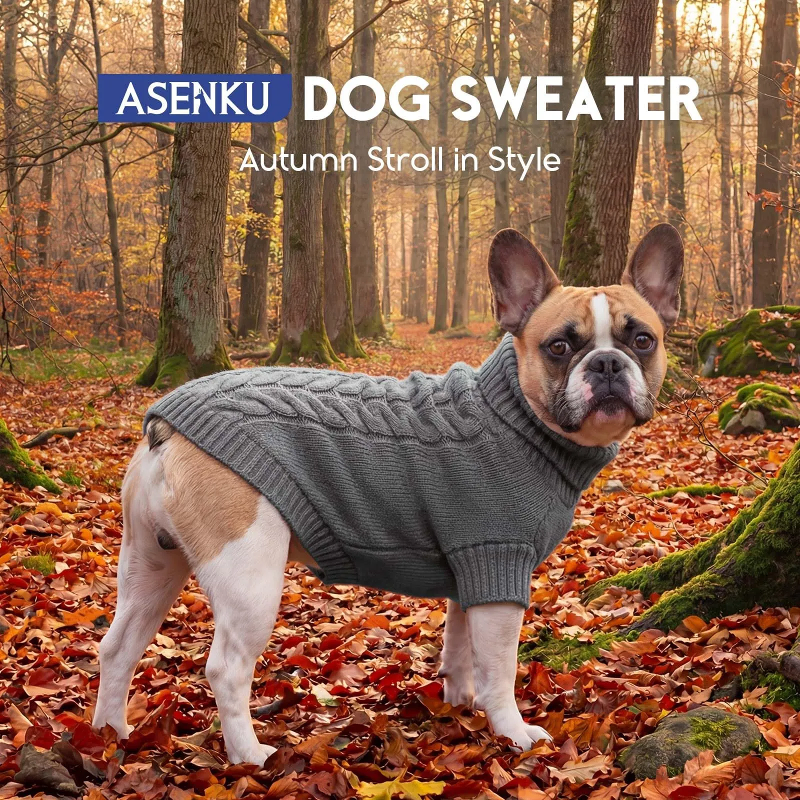 ASENKU Maglione Invernale per Cani Taglia 2XL Grande, Maglioncino Treccia Collo Alto con Foro Guinzaglio per Doberman Golden Retriever Labrador, Maglia Confortevole per Passeggiate Fredde - immagine 4