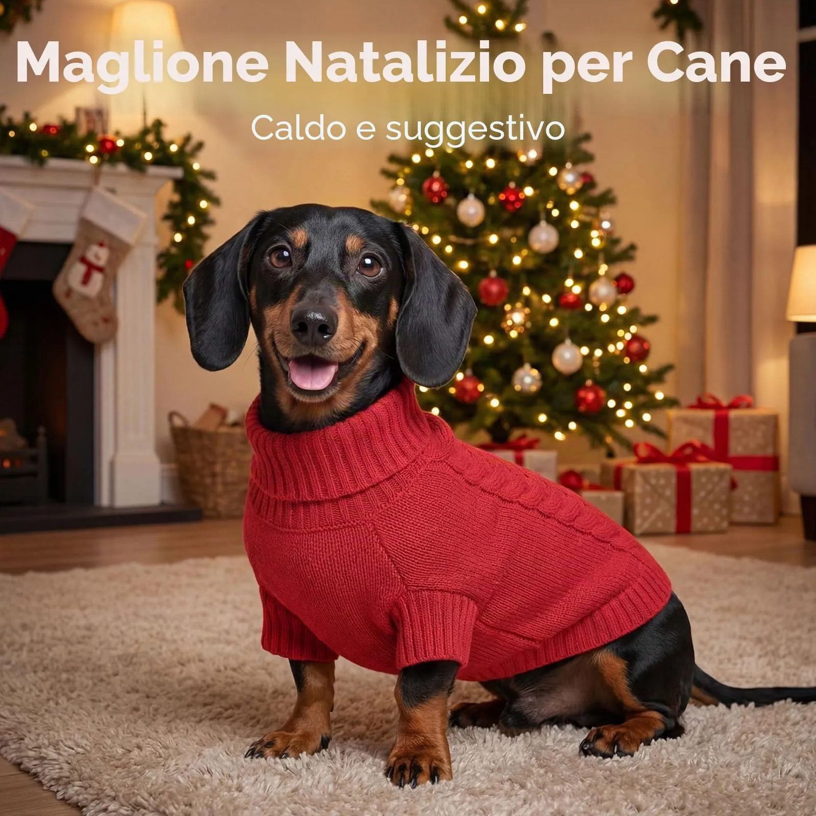 ASENKU Maglione Invernale per Cani Taglia XS Molto Piccolo,Maglia Treccia Collo Alto con Foro Guinzaglio per Chihuahua Yorkshire, Foro Guinzaglio, Vestito Invernale Anti-freddo per Attività All'aperto - immagine 7