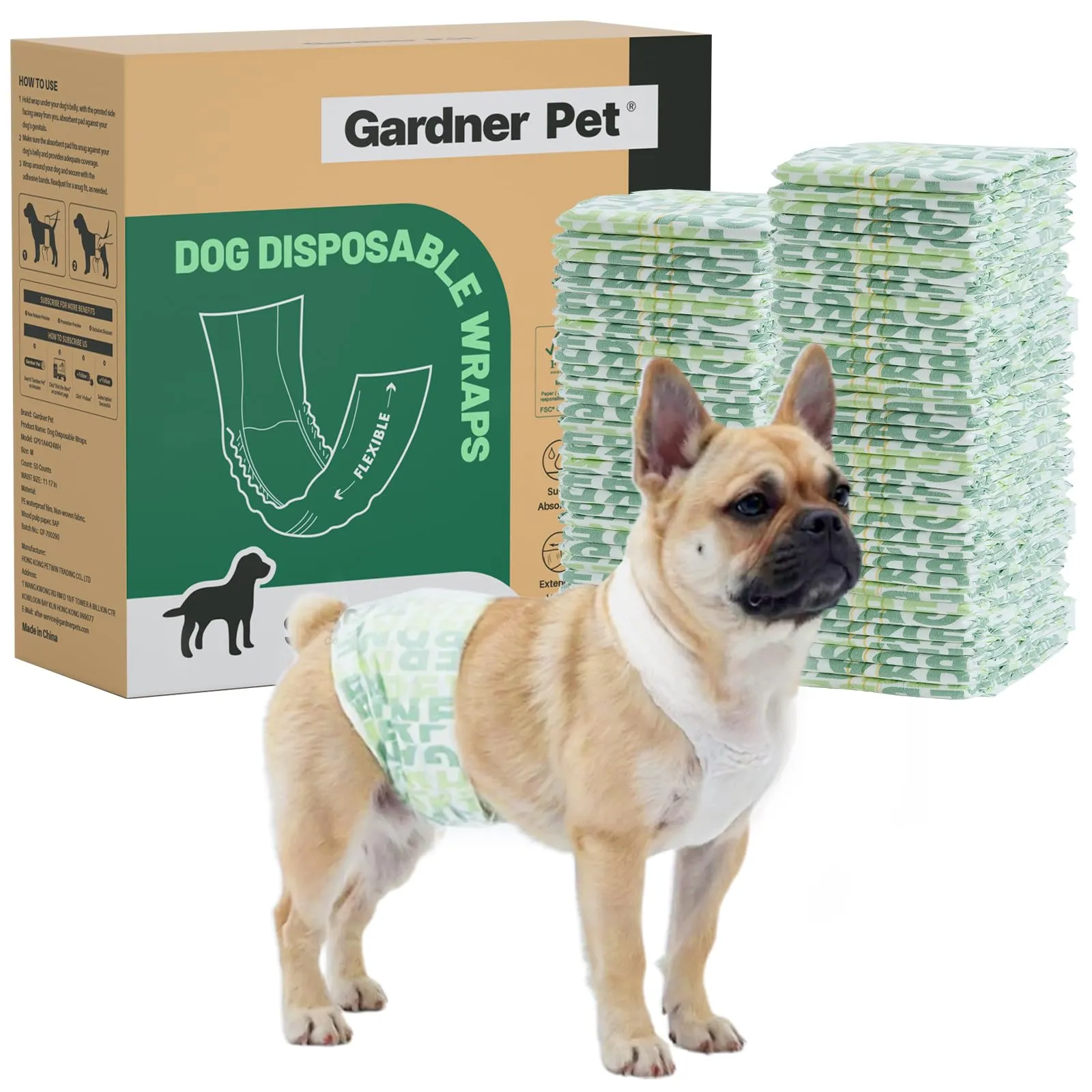 Gardner Pet Pannolini per Cani Maschi, Taglia S, 30 Pezzi - immagine 1
