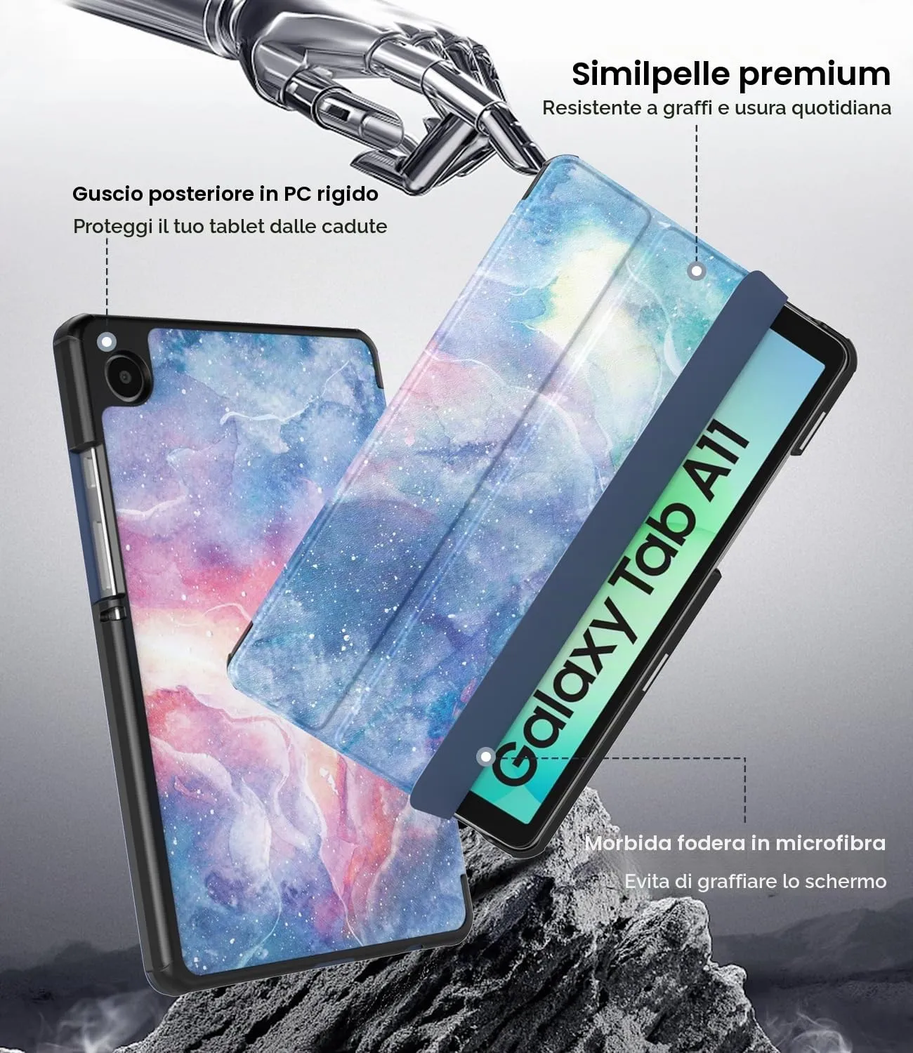 TiMOVO Cover per Samsung Galaxy Tab A11/A9 8,7 Pollici,Nebulose Fantastiche - immagine 4