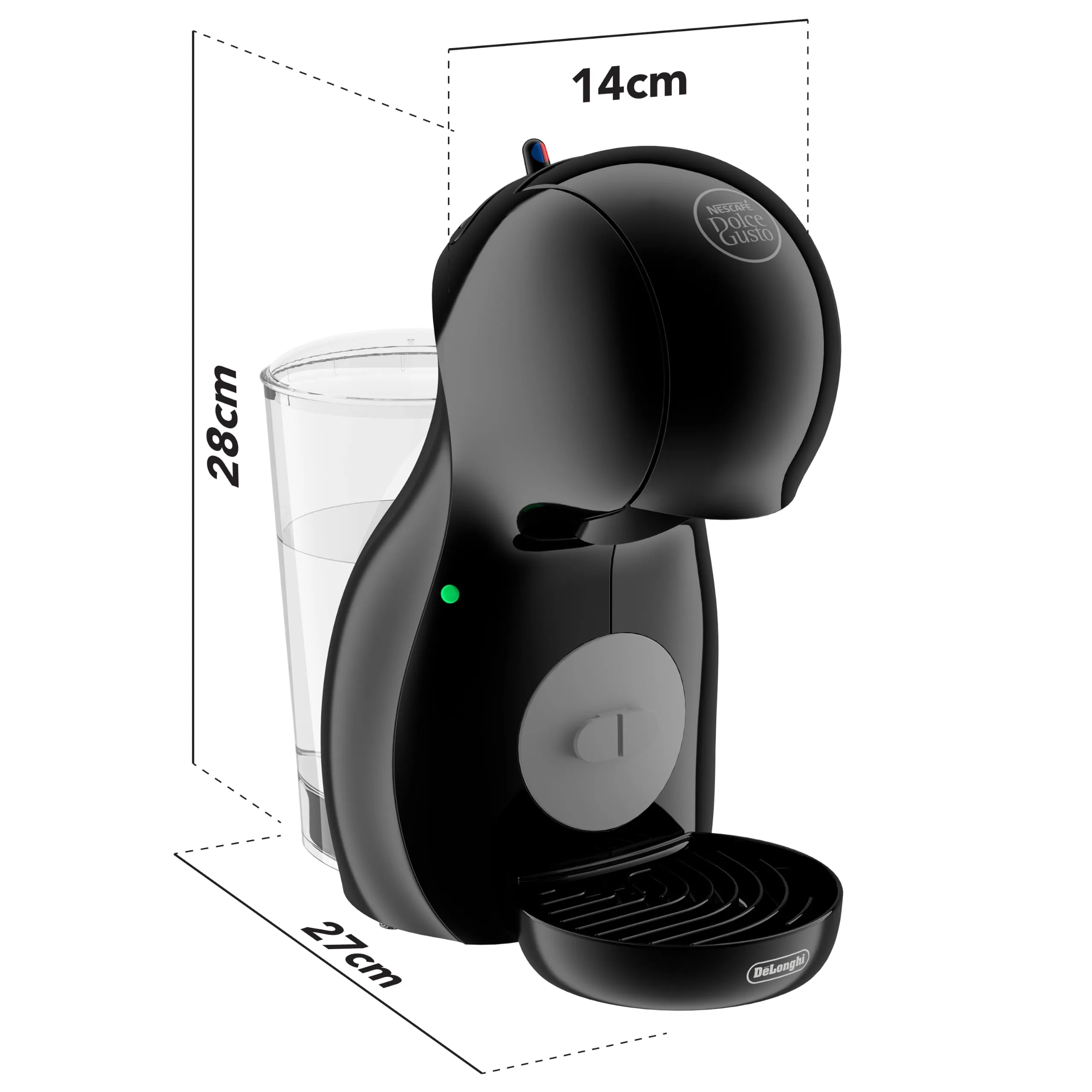 De'Longhi Nescafé Dolce Gusto Piccolo XS EDG210.BGY, macchina per capsule di caffè con design compatto, spegnimento automatico, bevande calde e fredde, pressione 15 bar, nero - immagine 2