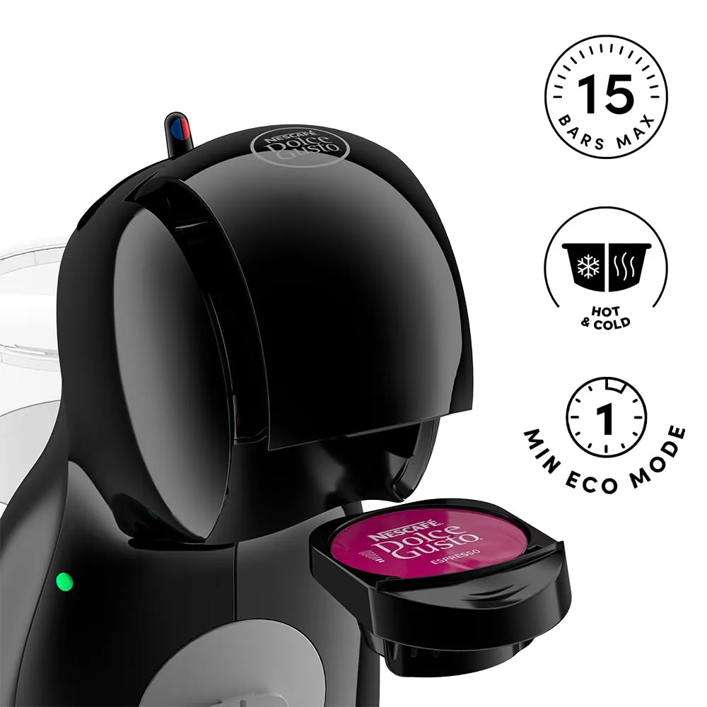 De'Longhi Nescafé Dolce Gusto Piccolo XS EDG210.BGY, macchina per capsule di caffè con design compatto, spegnimento automatico, bevande calde e fredde, pressione 15 bar, nero - immagine 3