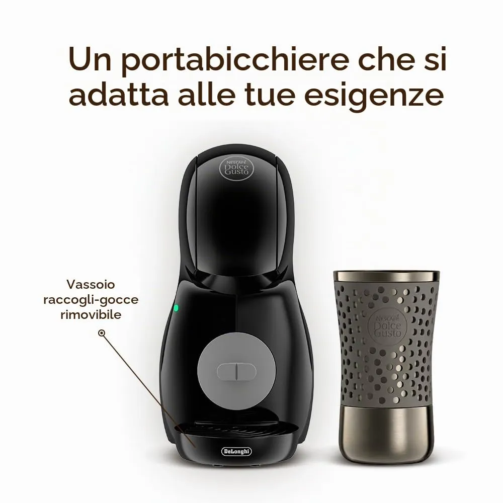 De'Longhi Nescafé Dolce Gusto Piccolo XS EDG210.BGY, macchina per capsule di caffè con design compatto, spegnimento automatico, bevande calde e fredde, pressione 15 bar, nero - immagine 4