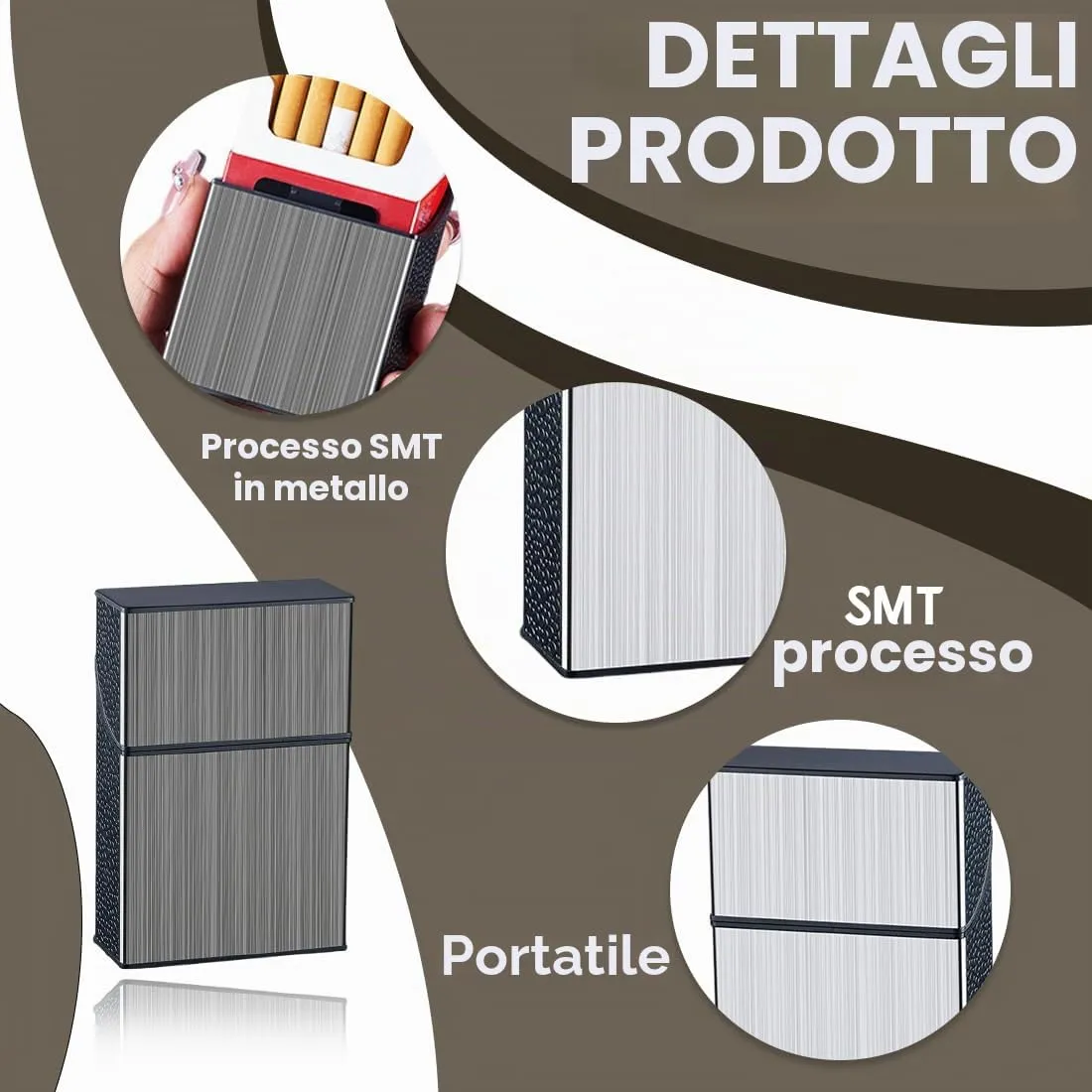2 Pezzi portasigarette in metallo con chiusura magnetica, Portasigarette Viaggi Alluminio in Plastica e Alluminio per ca.20 Sigarette, Portasigarette da Uomo da Donna - immagine 4