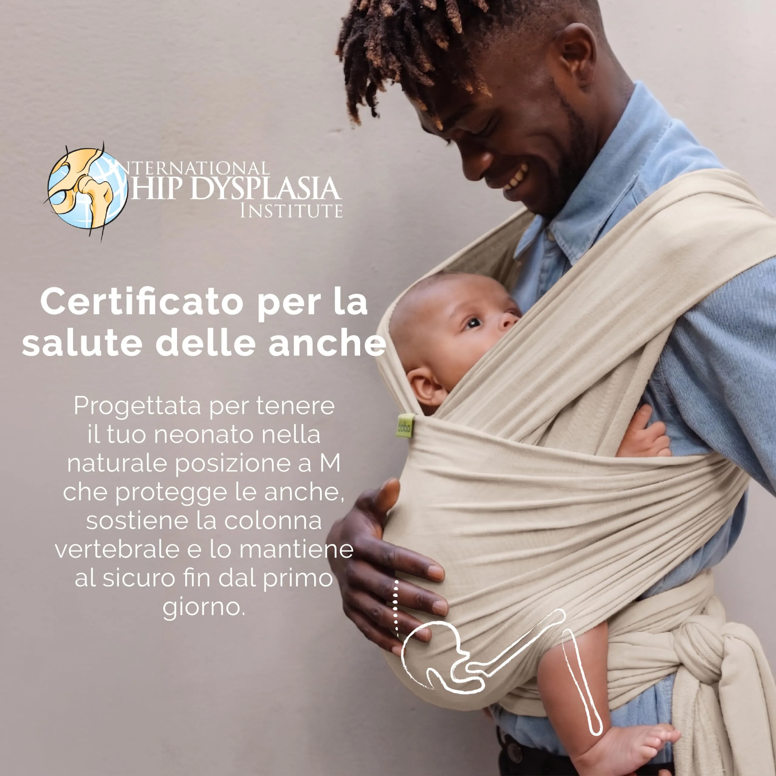 Boba Fascia Porta Bebè Elastica, Cotone, Neonato, Beige - immagine 5