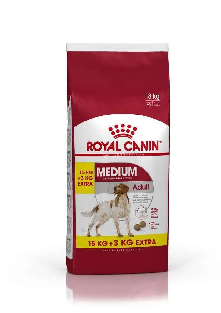 Royal Canin Medium Adult Dry Mix 15 kg + 3 kg Extra Free (Total 18 kg) - immagine 2