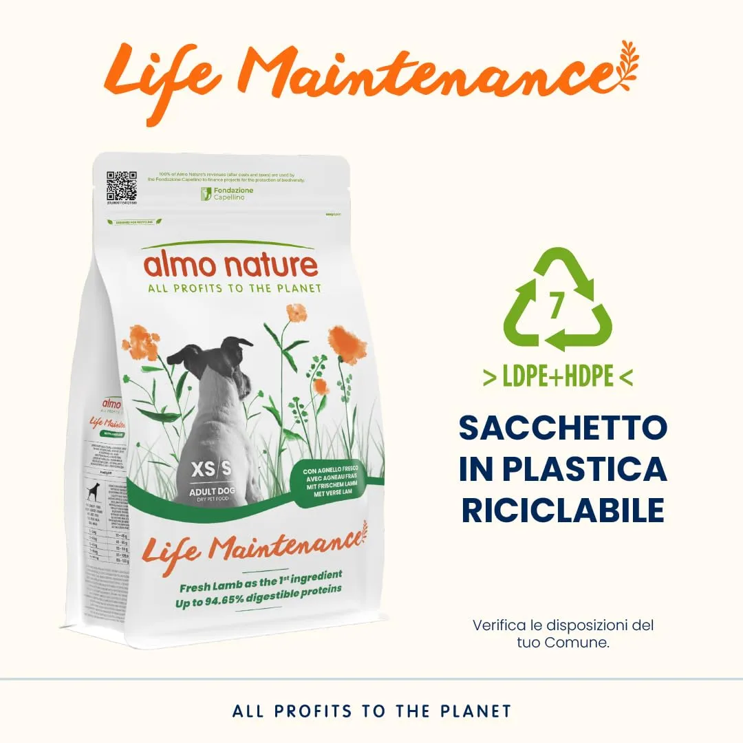Almo Nature Life Maintenance Cibo Secco per Cane XS-S all’Agnello 2 kg – Crocchette Complete per Cani Adulti di Taglia Piccola e Mini - immagine 4