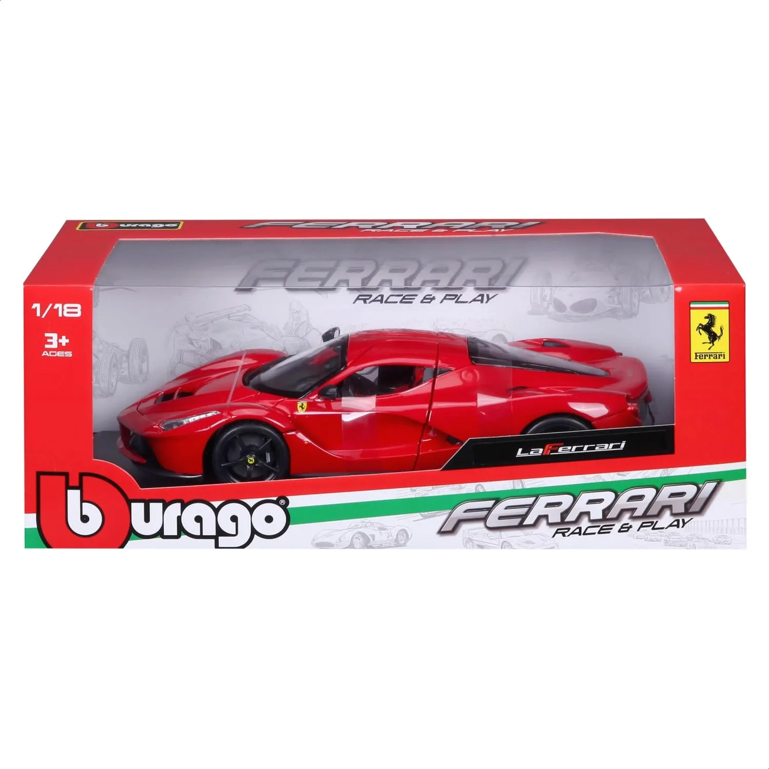 Bburago - LaFerrari R&P - Modellino Realistico Auto in Scala 1:18, Licenza Ufficiale Ferrari, Età Consigliata 3+ Anni - immagine 9