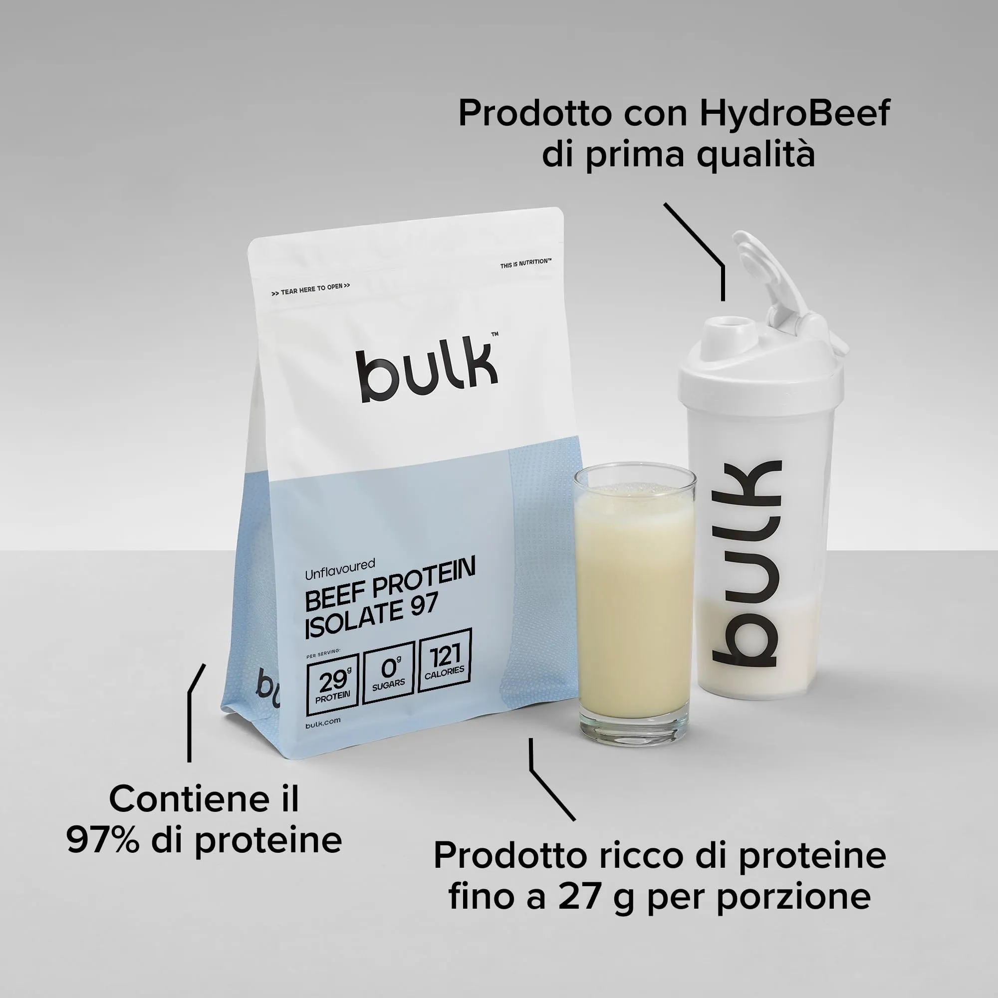 Bulk Beef Protein Isolate 97, Unflavoured, Non aromatizzato, 2.5 kg - immagine 4