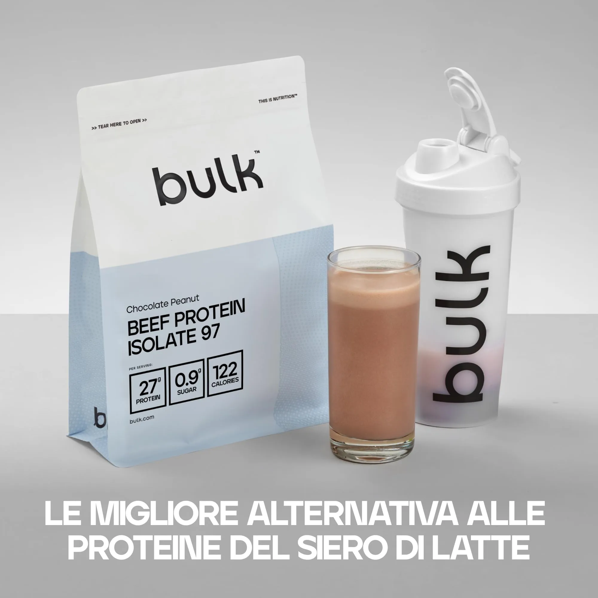 Bulk Beef Protein Isolate, Chocolate Peanut, Cioccolato con arachidi, 1 kg - immagine 2