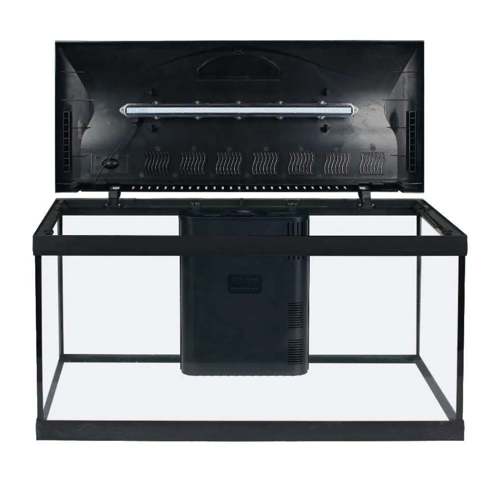 Amtra Basic 80 LED - Acquario completo di 95 litri, illuminazione LED 8500 8W, incluso filtro Filtering Box 150, 80x32x47 cm, nero - immagine 1
