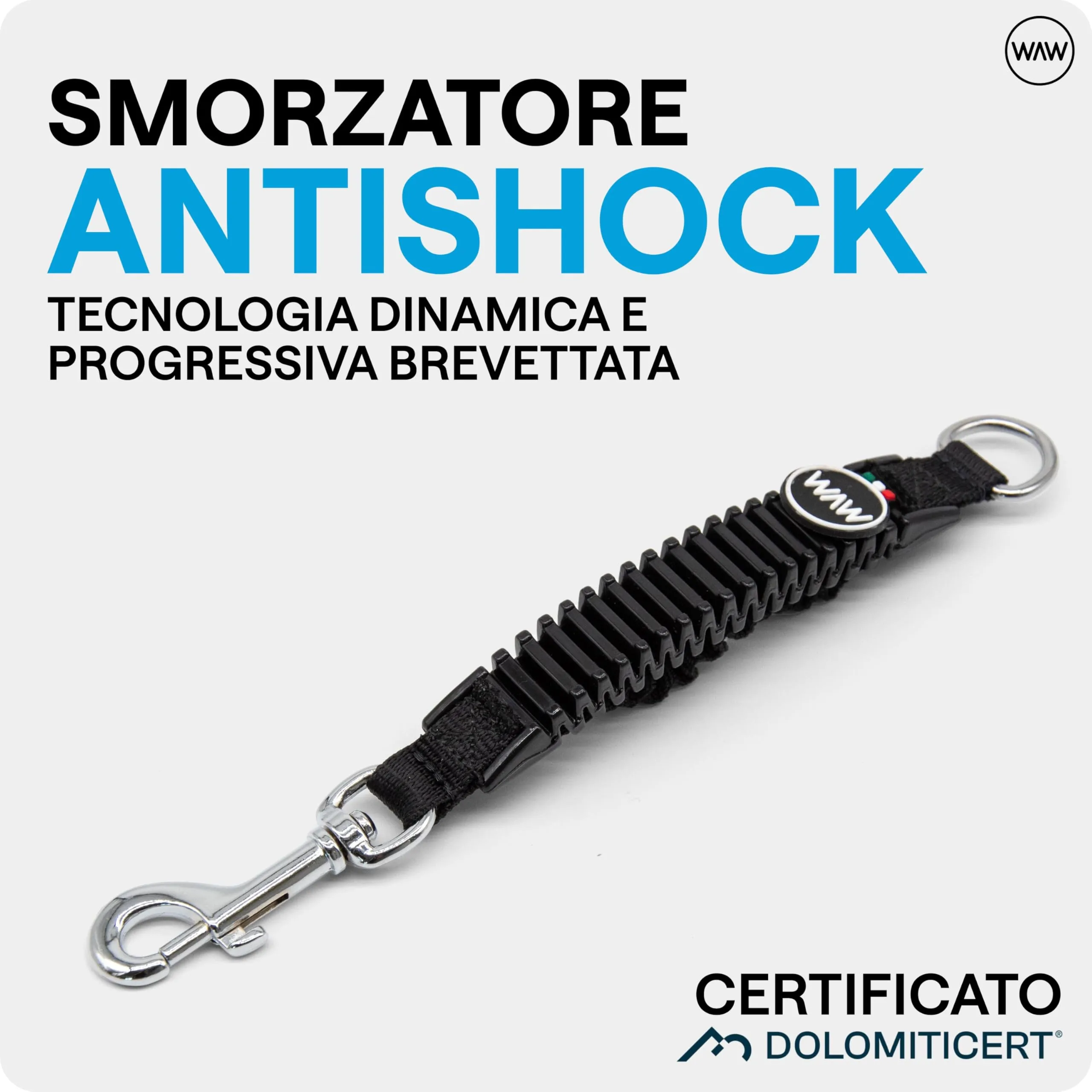 WAW, Smorzatore Antishock per Guinzaglio Cani, per Cani da 1 a 50 kg, Taglia XL, Nero, Linea Basic - immagine 3