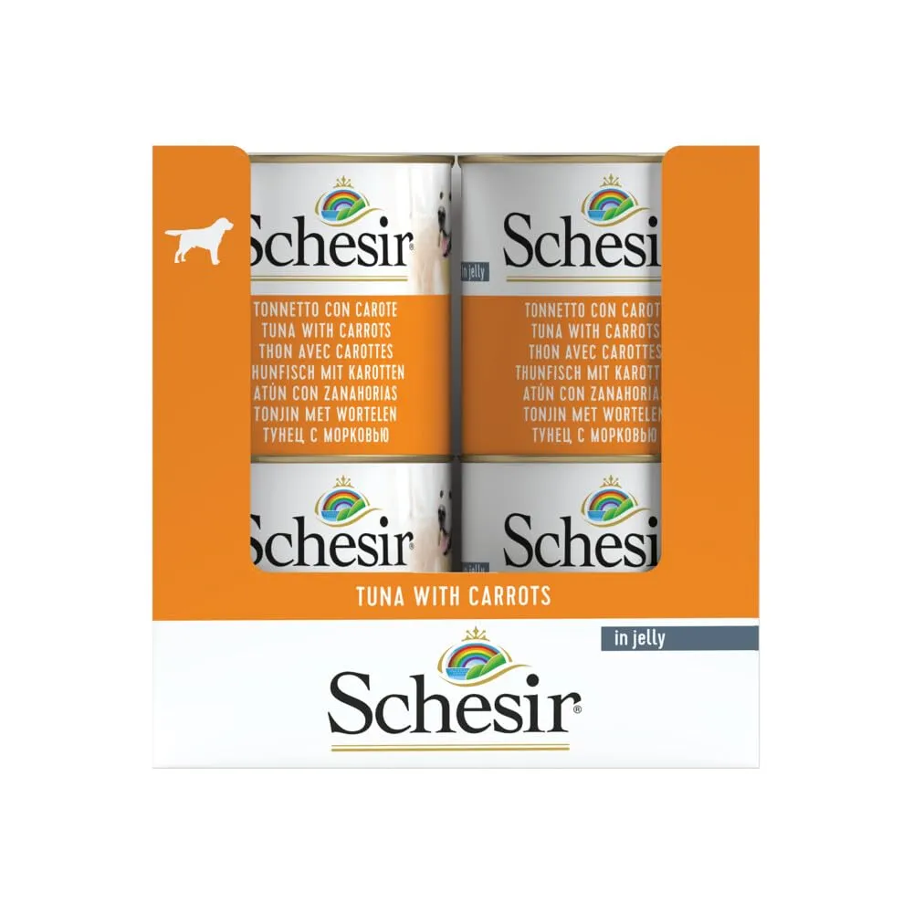 Schesir, Cibo Umido per Cani Adulti al Gusto Tonnetto con Carote, Filetti in Morbida Gelatina - Totale 4,56 Kg (16 Lattine da 285G) - immagine 3