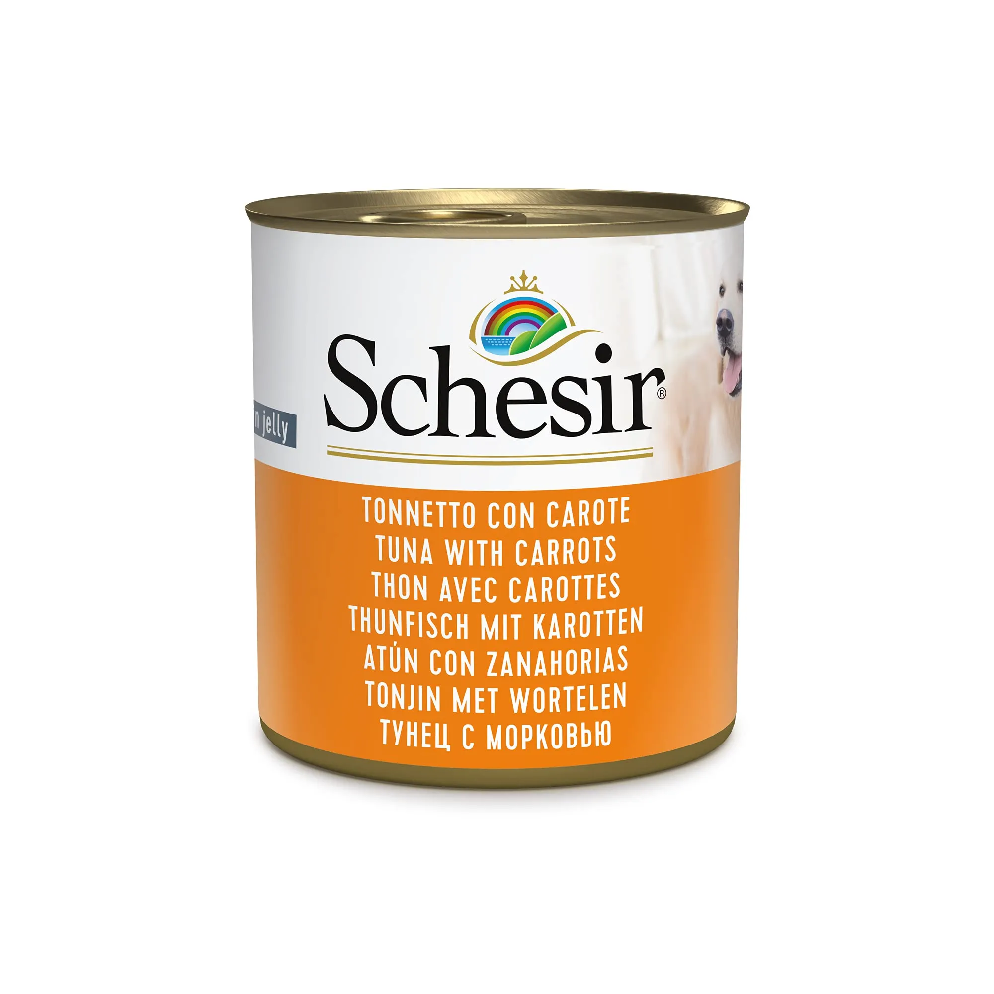 Schesir, Cibo Umido per Cani Adulti al Gusto Tonnetto con Carote, Filetti in Morbida Gelatina - Totale 4,56 Kg (16 Lattine da 285G) - immagine 4