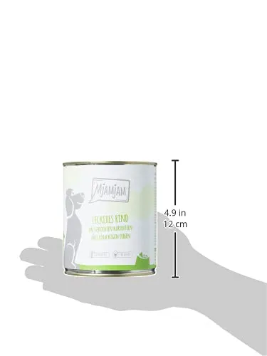 MjAMjAM - cibo umido premium per cani - delizioso manzo su patate bollite con piselli croccanti, confezione da 6 (6 x 800 g), naturale con carne extra - immagine 7