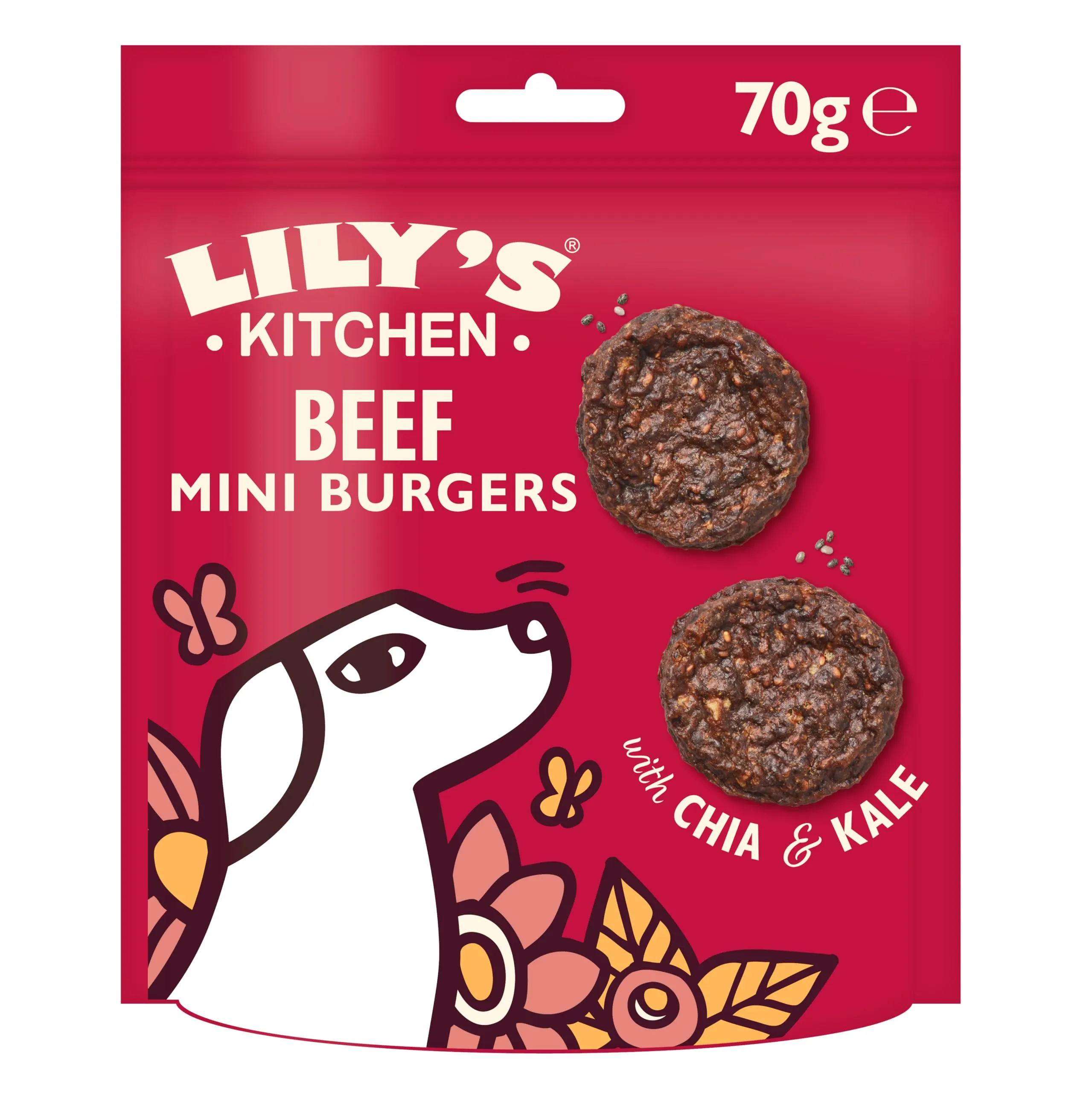 Lily's Kitchen Preparata con ingredienti naturali per cani adulti Confezione di mini hamburger di manzo Miglior Carne Ricette prive di cereali 8 x 70g - immagine 1