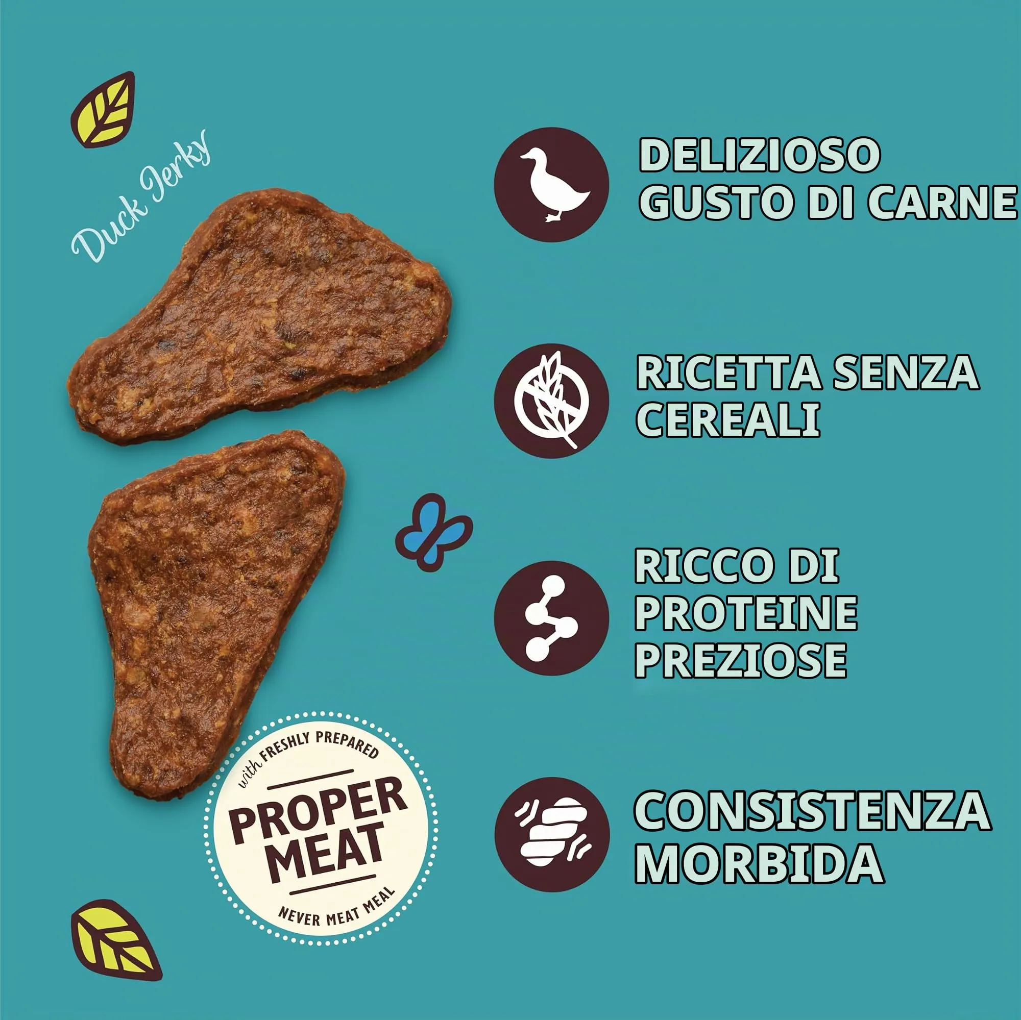 Lily's Kitchen Preparata con ingredienti naturali Confezione di croccantini per cani adulti con anatra Mini Jerky L’Anatra Decisa cani di taglia piccola, media e grande 8 x 70g - immagine 3