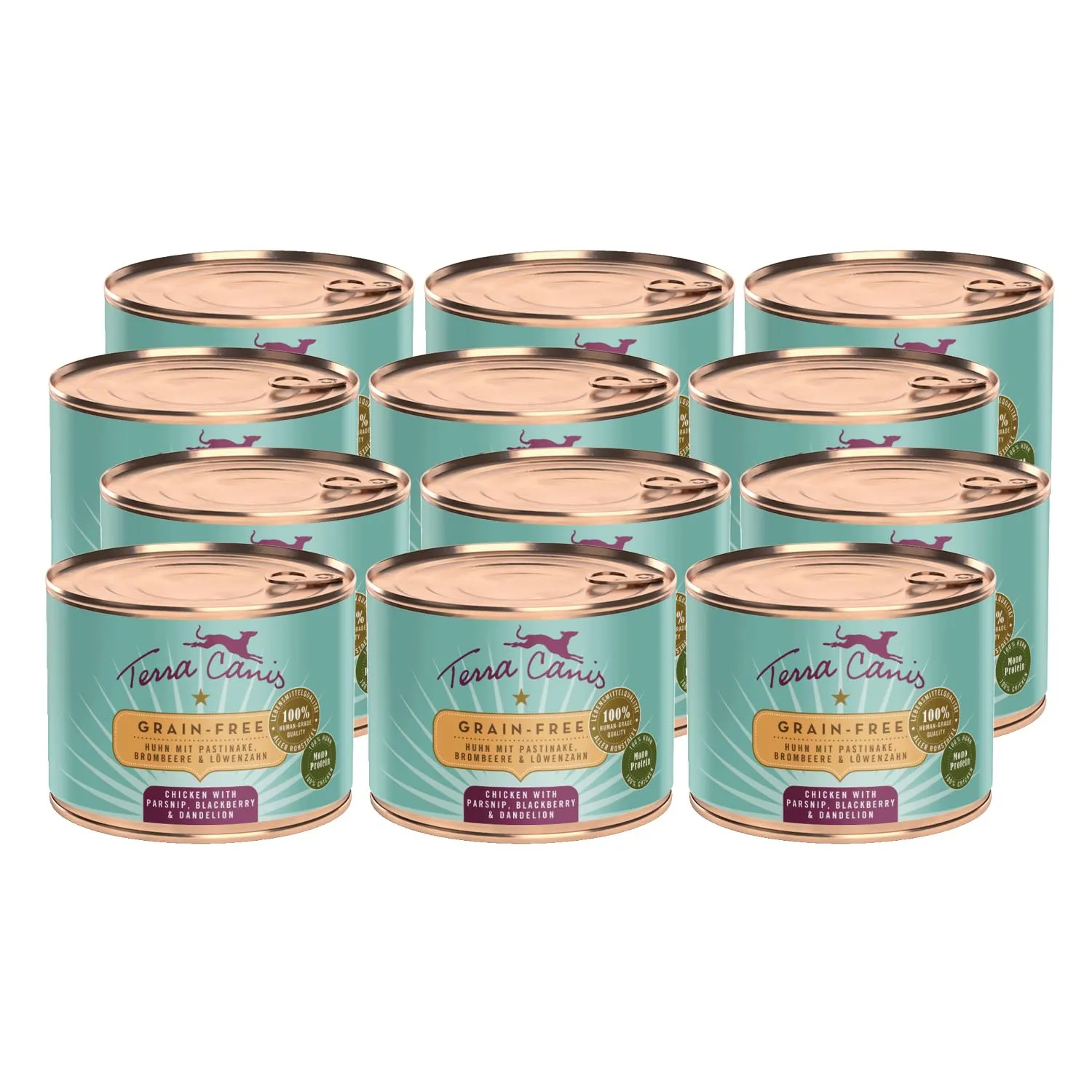Terra Canis Pollo con pastinaca, cibo senza cereali per cani, 12x200g - immagine 1