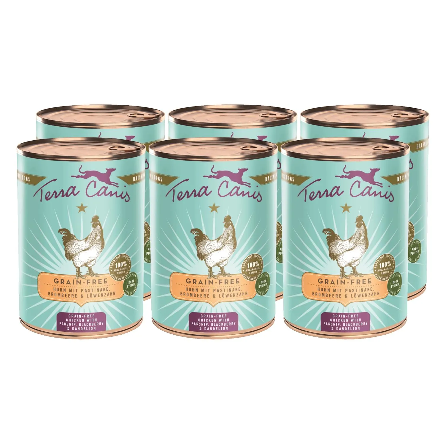 Terra Canis Pollo con pastinaca, cibo senza cereali per cani, 6x400g - immagine 1