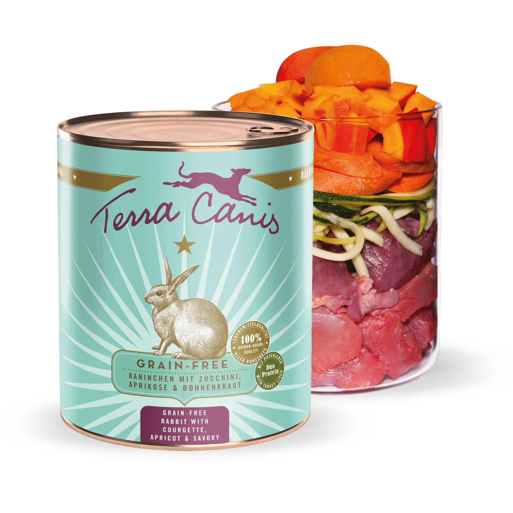 Terra Canis Coniglio con zucchina, cibo senza cereali per cani, 800g - immagine 1