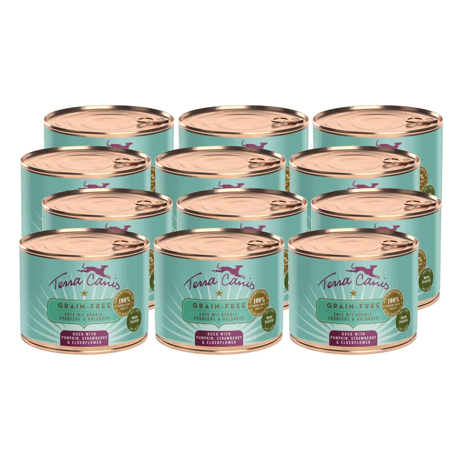 Terra Canis Anatra con zucca, cibo umido senza cereali per cani, 12x200g - immagine 1