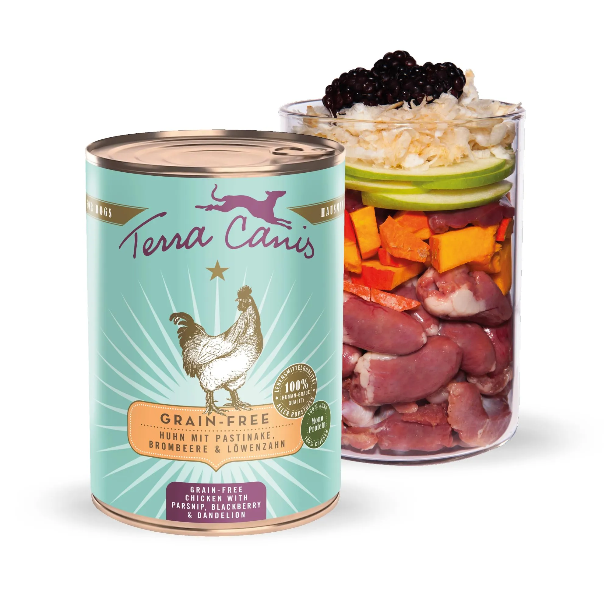 Terra Canis Pollo con pastinaca, cibo umido senza cereali per cani, 400g - immagine 1