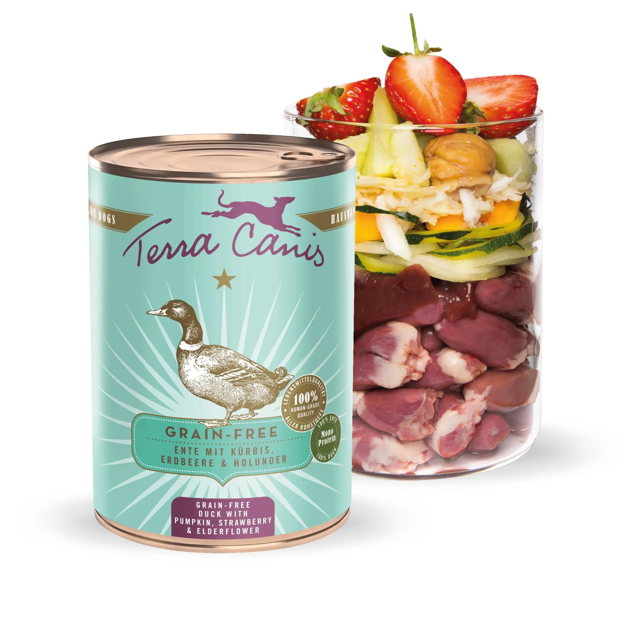 Terra Canis Anatra con zucca, cibo umido senza cereali per cani, 400g - immagine 1