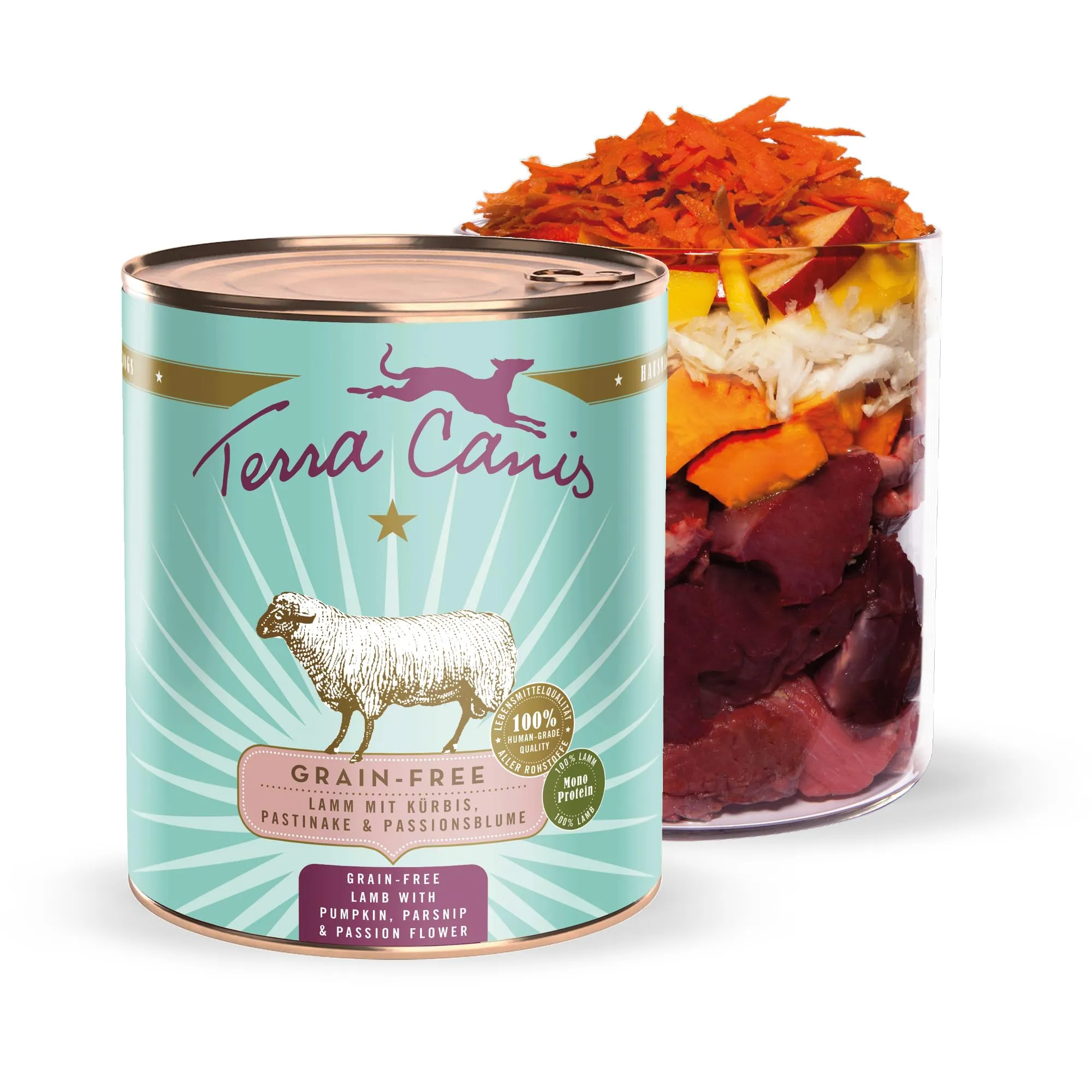 Terra Canis Agnello con zucca, cibo umido senza cereali per cani, 800g - immagine 1